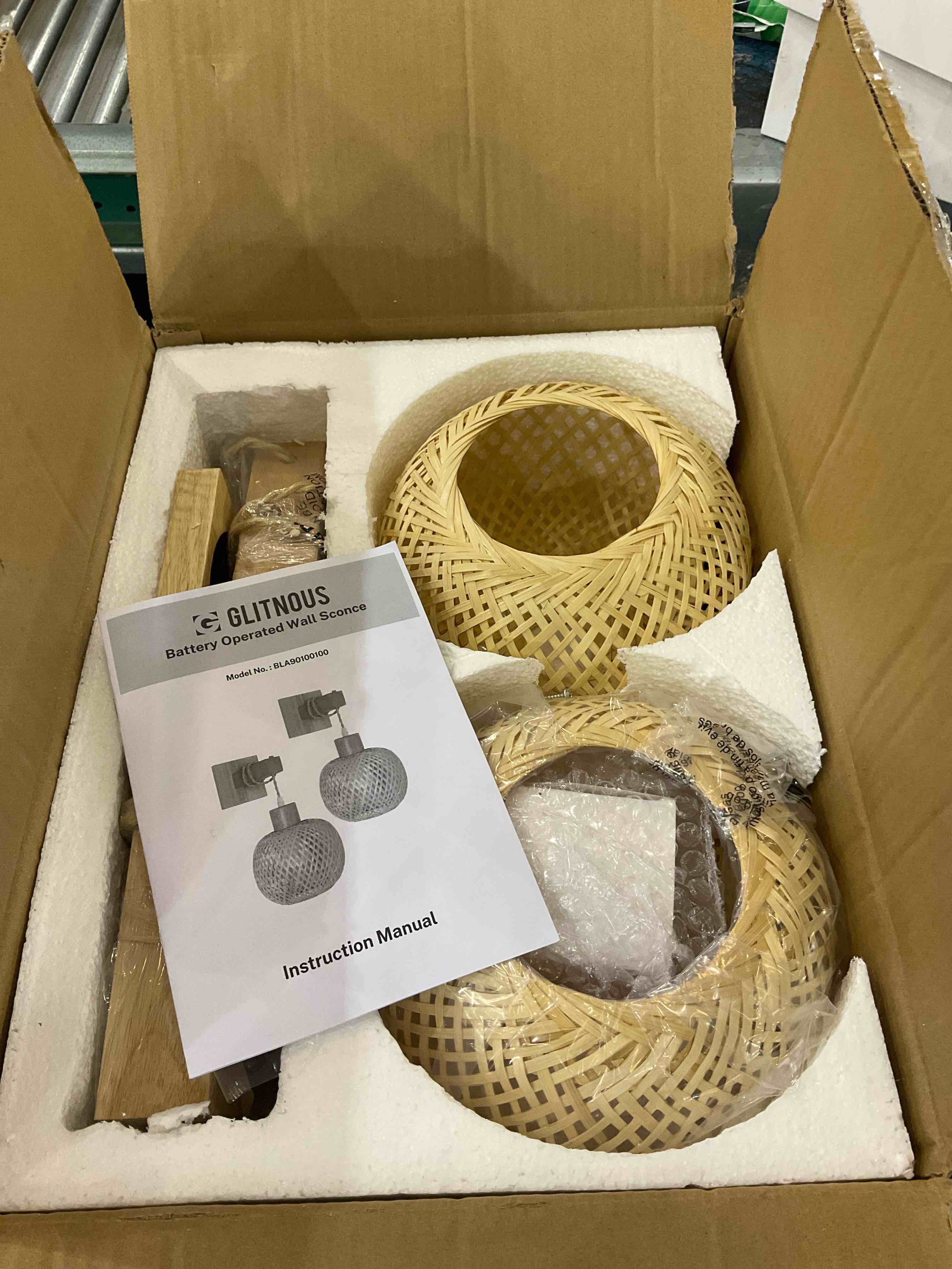 Battery Operated Wall Sconce with Remote Set of 2, Rechargeable Rattan Wall Sconces Battery Operated Bulb&Charging Cable, Woven Bamboo Lantern Wall Light/Lamp Boho Wall Sconce for Bedroom