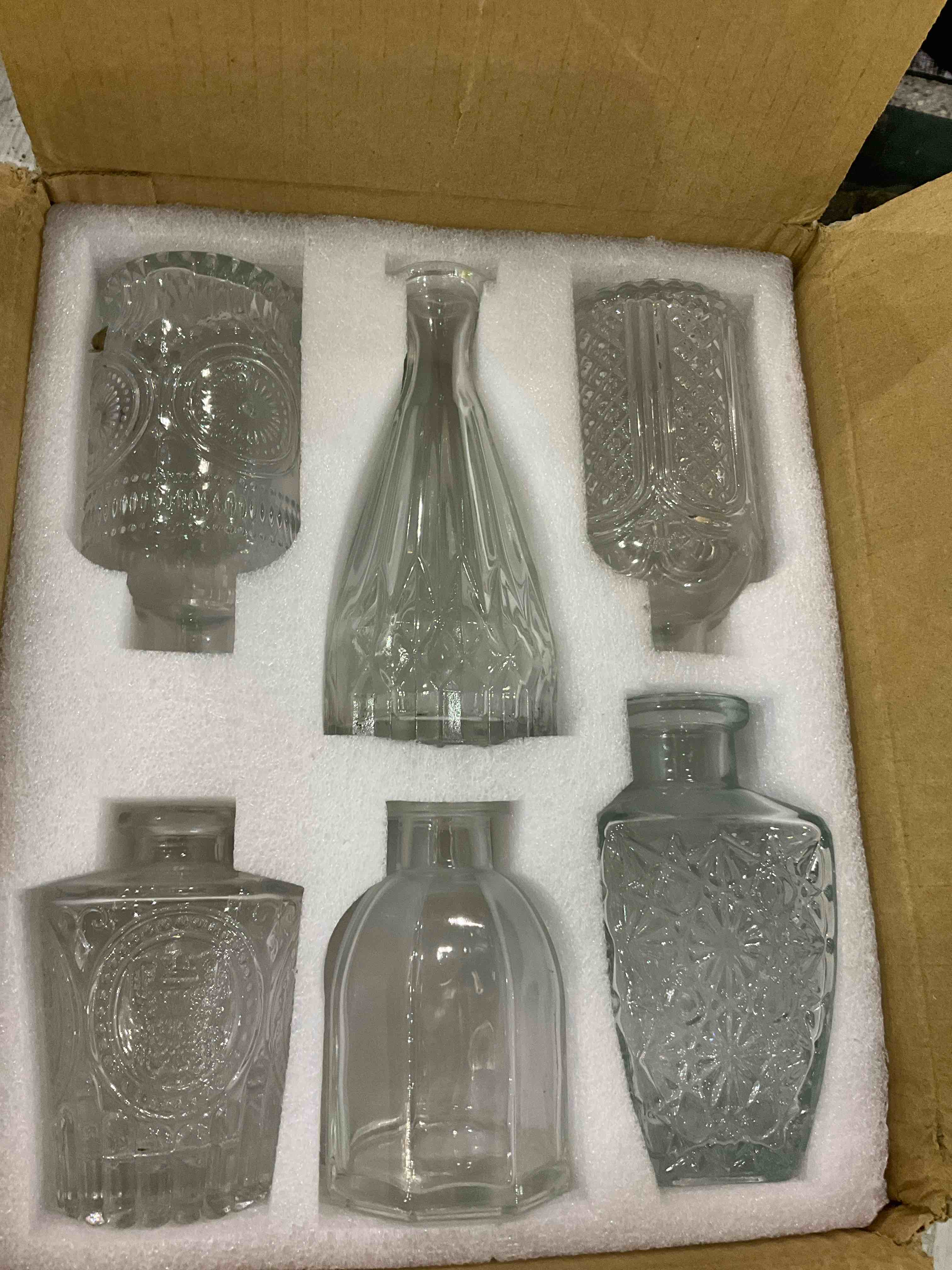 glass vase set of 6