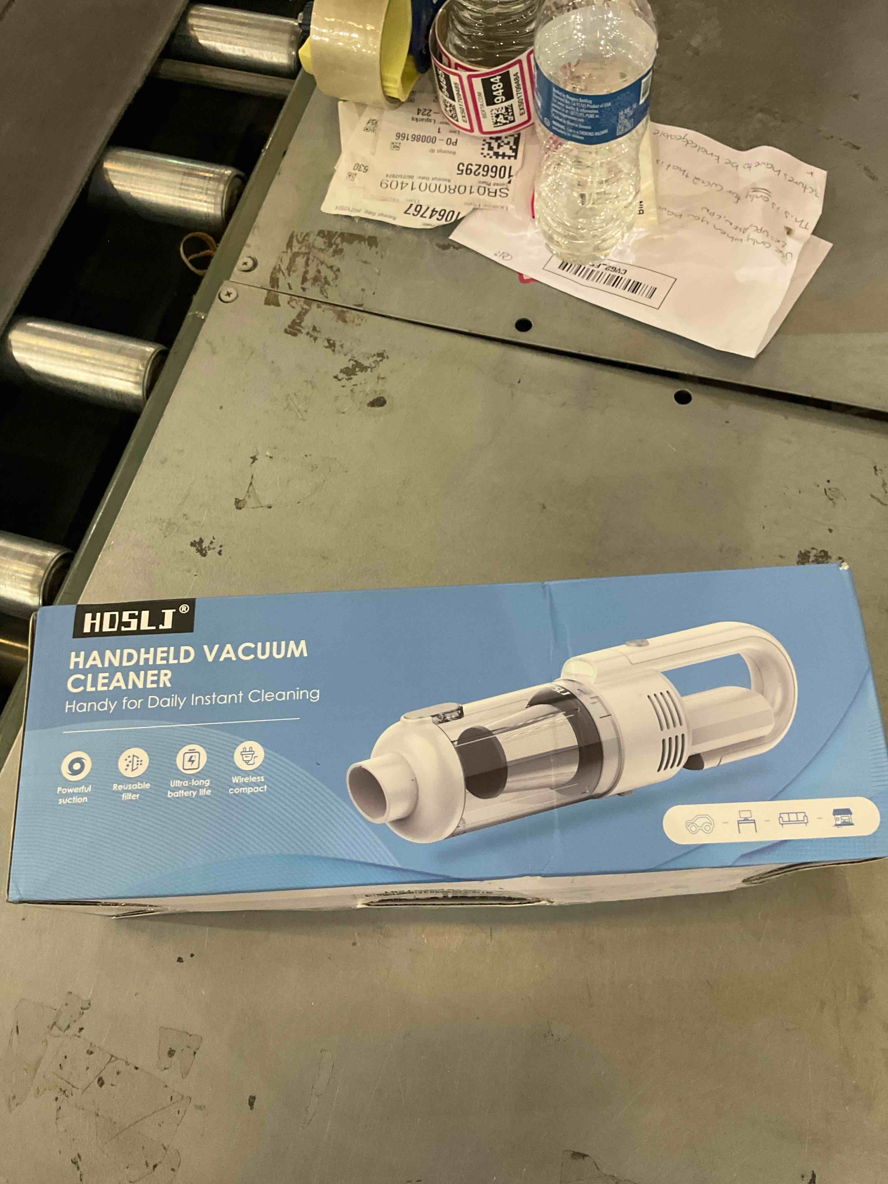 Portable Handheld Vacuum Cleaner Cordless, 12000PA High Power Suction Mini Car Vacuum Cleaner with LED Light, Small Hand Held Vacuum Cleaner Rechargeable for Car Home Wet Dust Cleaning, White