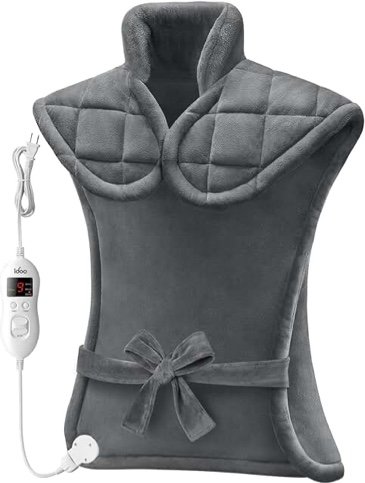 Heating Pad for Neck, and Shoulder, Large Neck Heating Pad, for Mom Dad, 24"x32", Gray