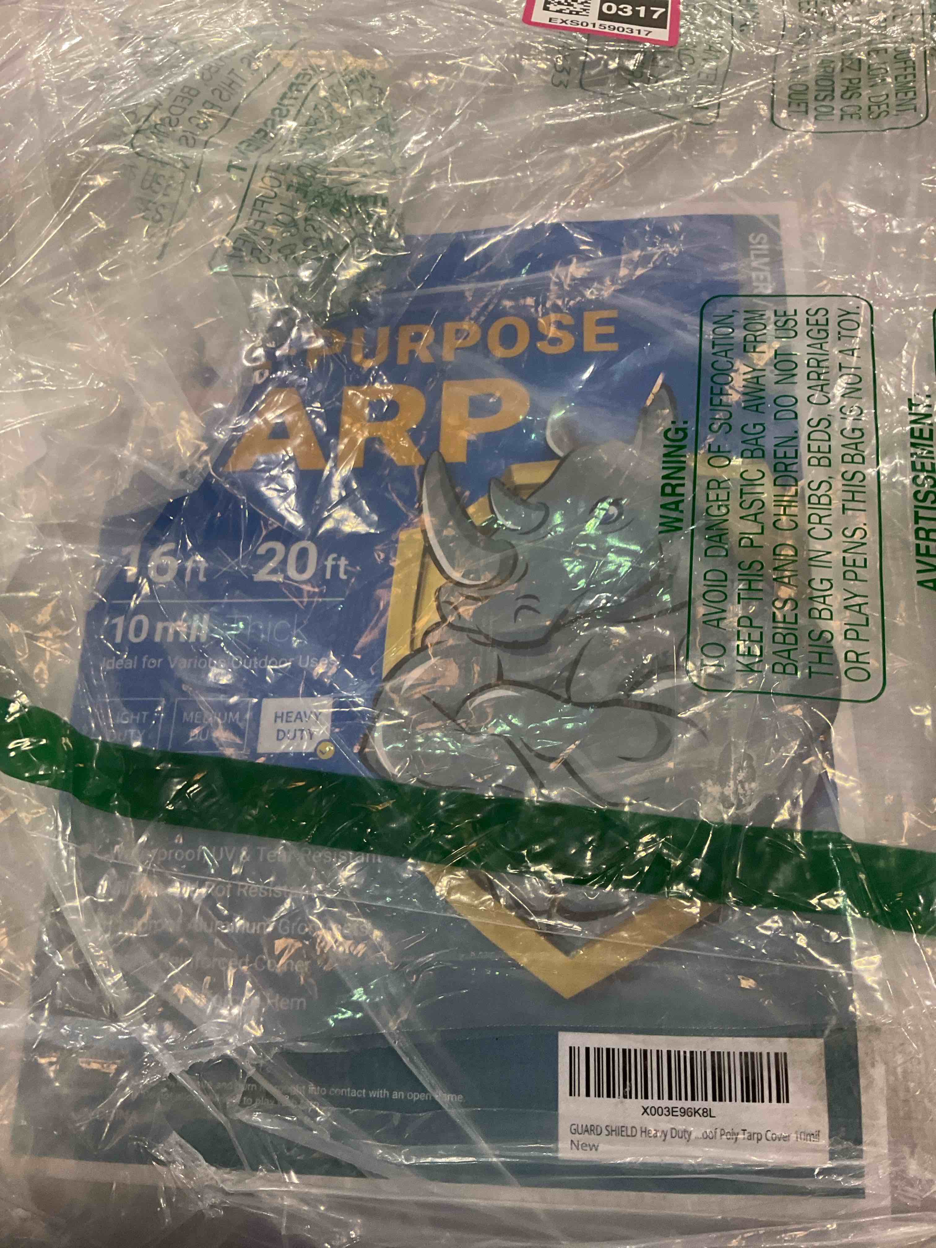 GUARD SHIELD Heavy Duty Tarp 10x20 Feet Silver/Black Multi Purpose Thick Waterproof Poly Tarp Cover 10mil