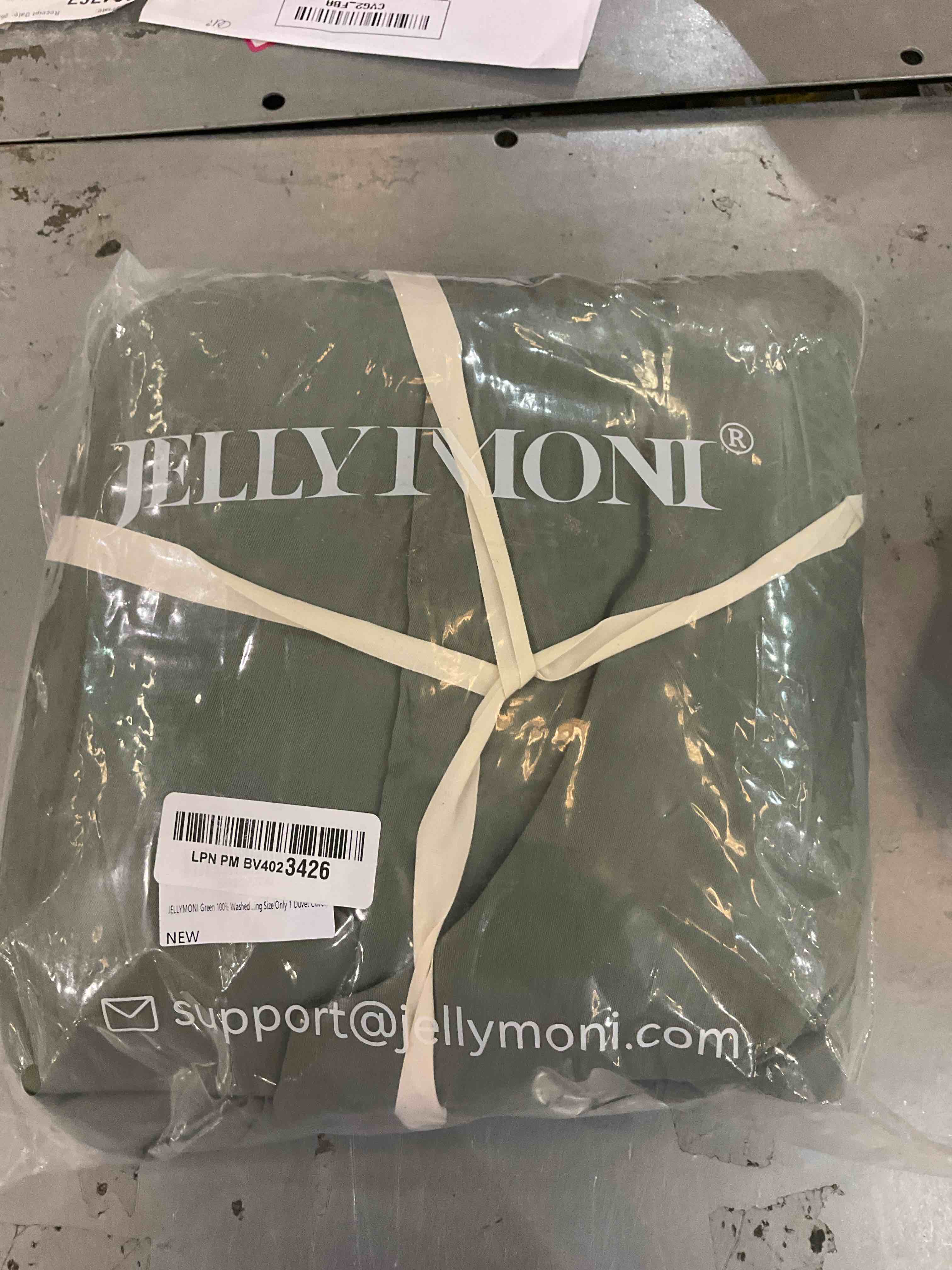 JELLYMONI Only 1 Piece Duvet Cover King Size - 100% Washed Cotton Linen Like Textured Comforter Cover, Breathable Soft Quilt Cover Without Pillowcases (Green, King 104"x90")