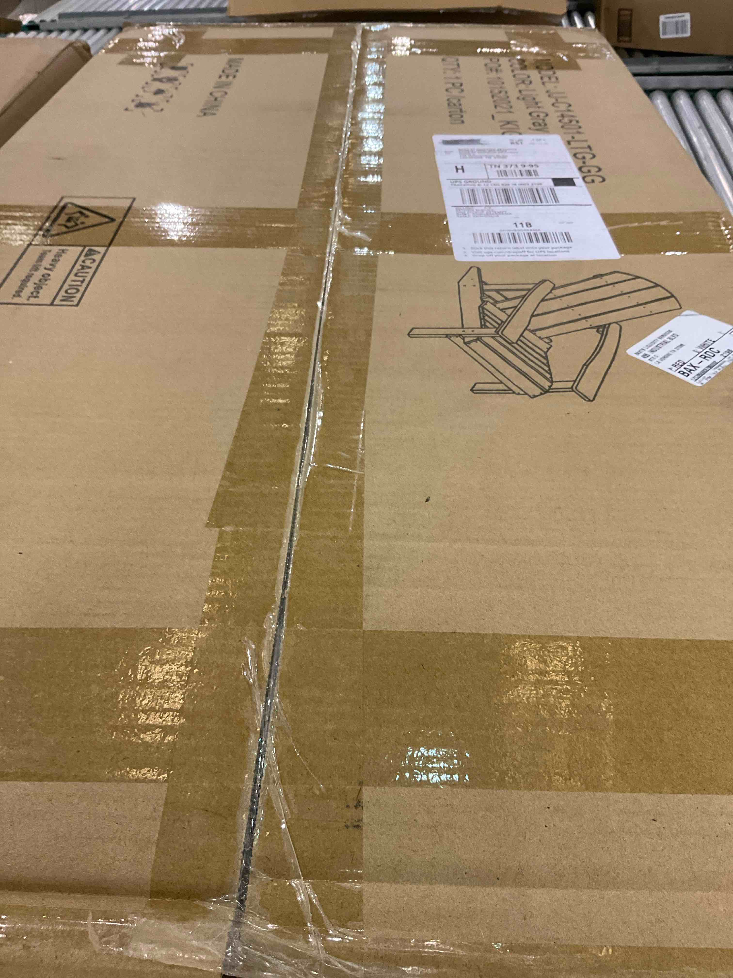 Flash Furniture Charlestown Poly Resin Adirondack Chair - Gray - All Weather - Indoor/Outdoor -