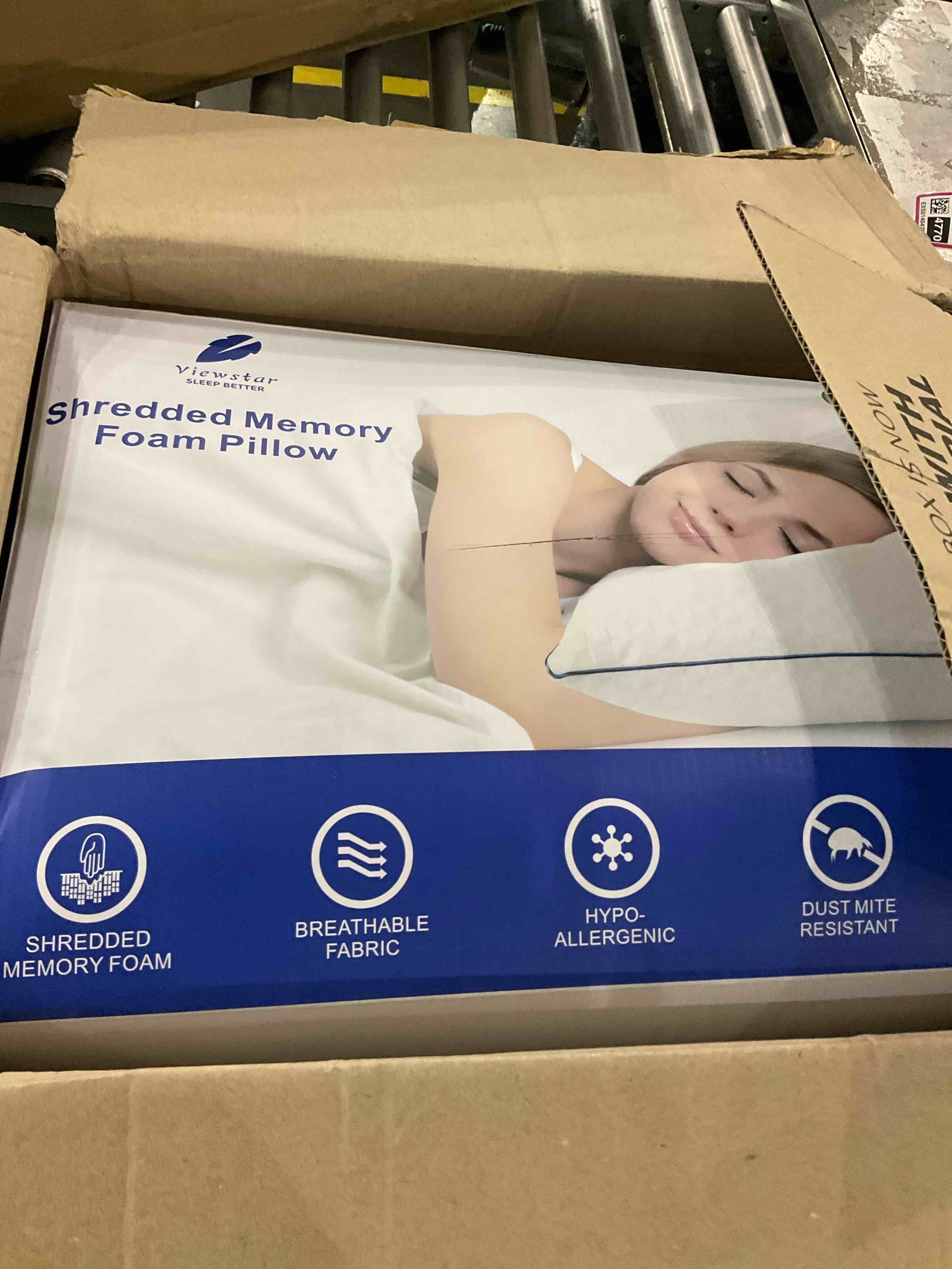viewstar King Size Pillows Set of 2, Firm and Supportive Shredded Memory Foam Pillows, Adjustable Loft Back Side Sleeper Bed Pillow with Washable Removable Cover, 20"x 36"