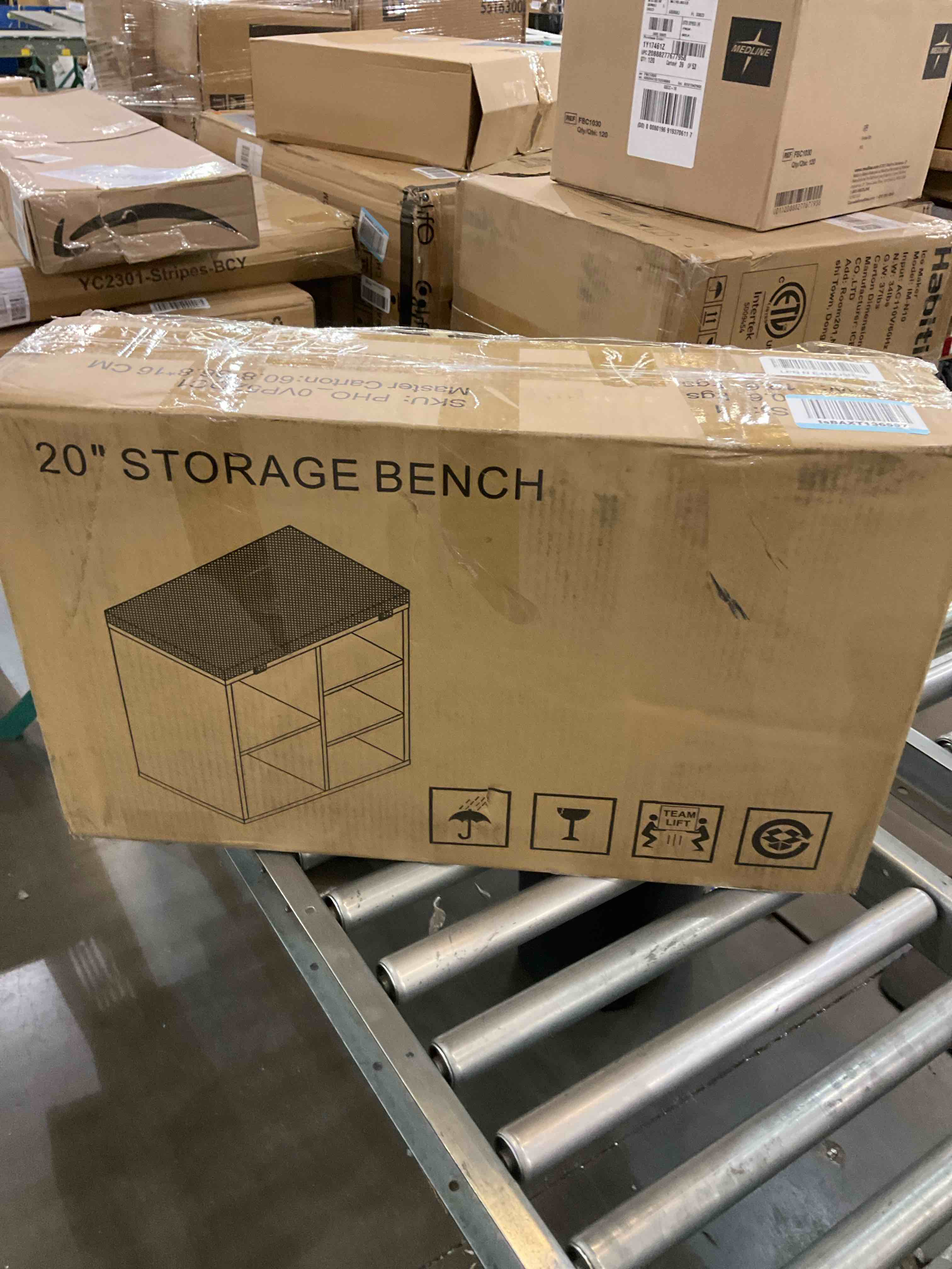 Shoe Storage Bench with Cushion, Cubby Seat Shoe Cabinet, Small Shoe Rack Bench with 3-Tier Adjustable Shelf for Entryway, Bedroom, Living Room, Hallway, Closet and Garage (White, 20 Inches)