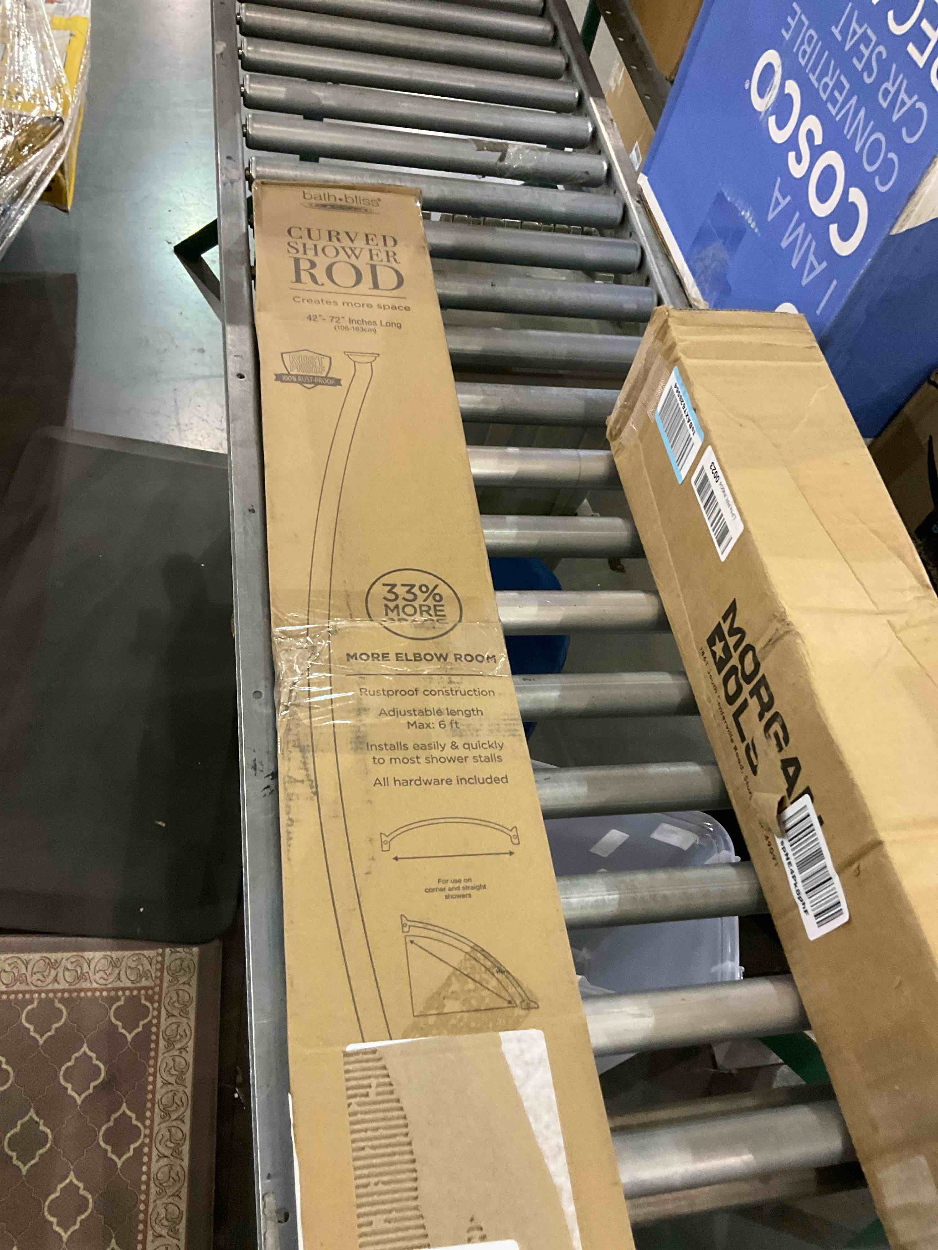 Bath Bliss Curved Shower Rod | Adjustable 42"-72" Inch | Bathroom Shower Curtain and Liner Rod | 33% More Space | Wall Mounted | Easy Installation | Chrome