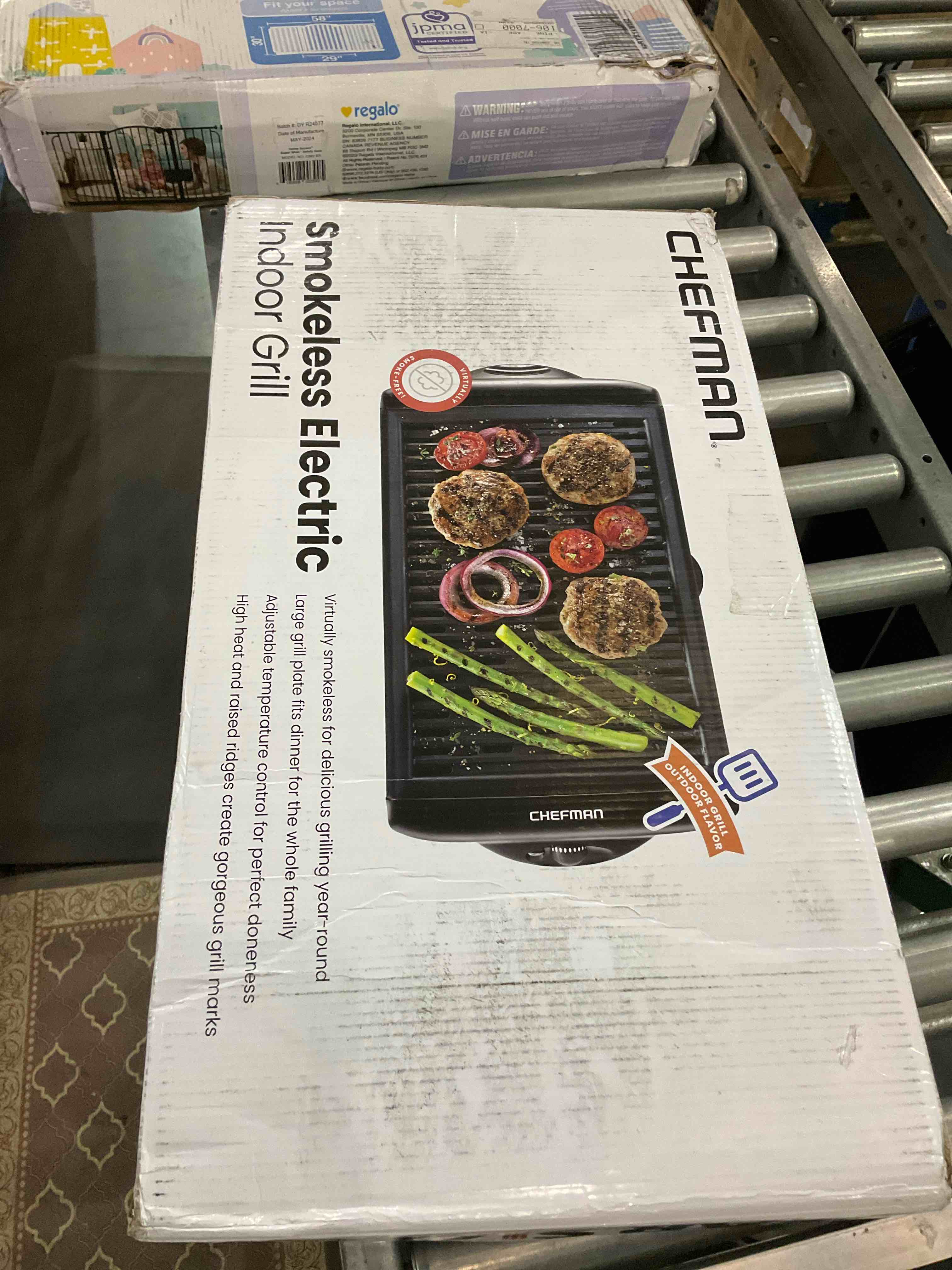 Chefman Electric Smokeless Indoor Grill w/Non-Stick Cooking Surface & Adjustable Temperature Knob from Warm to Sear for Customized BBQing, Dishwasher Safe Removable Water Tray, Black