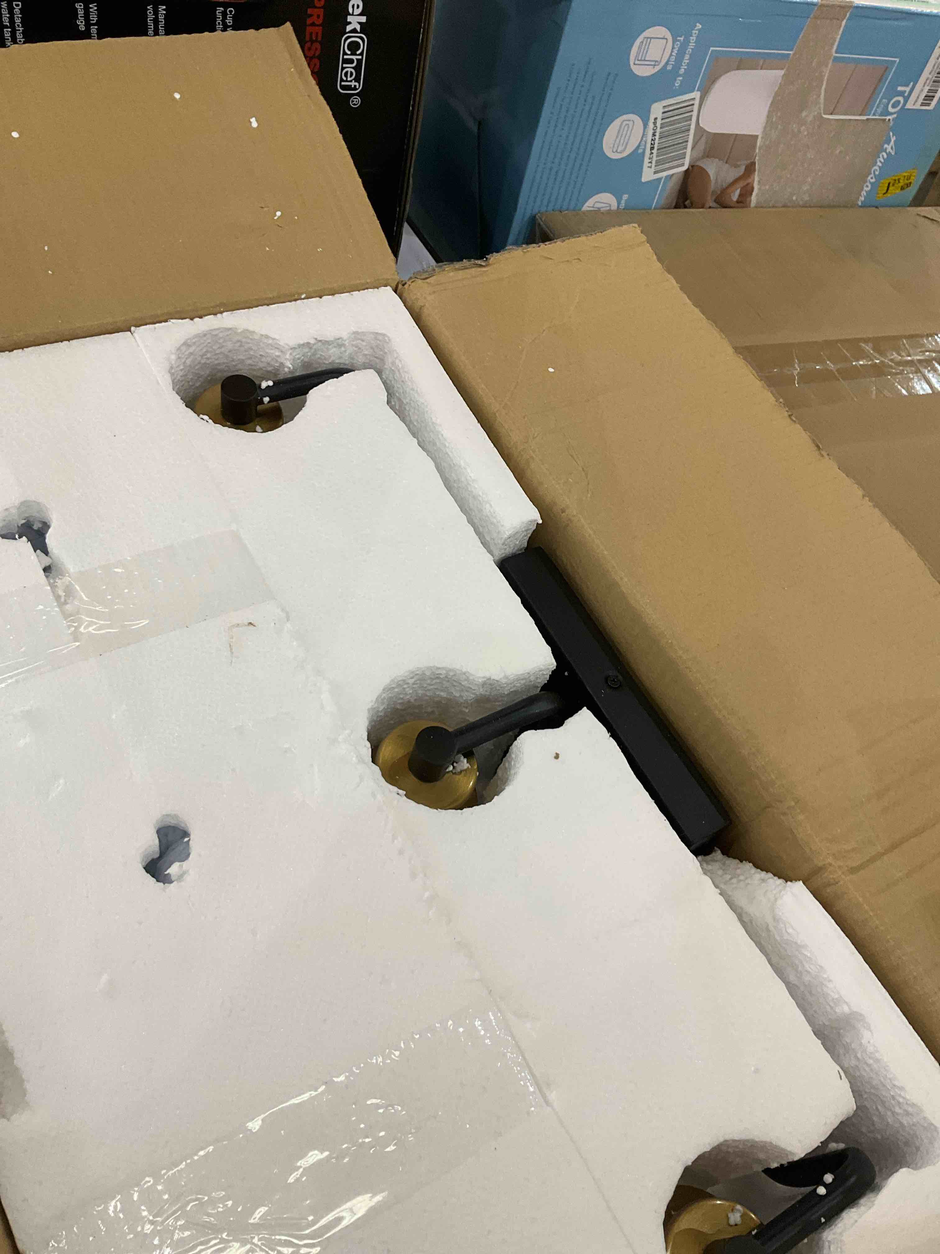 Tipace Black & Gold Vintage Bathroom Vanity Light Fixtures Over Mirror Glass Globe 3 Lights Industrial Vanity Lights Farmhouse Bath Lighting(Exclude Bulb)