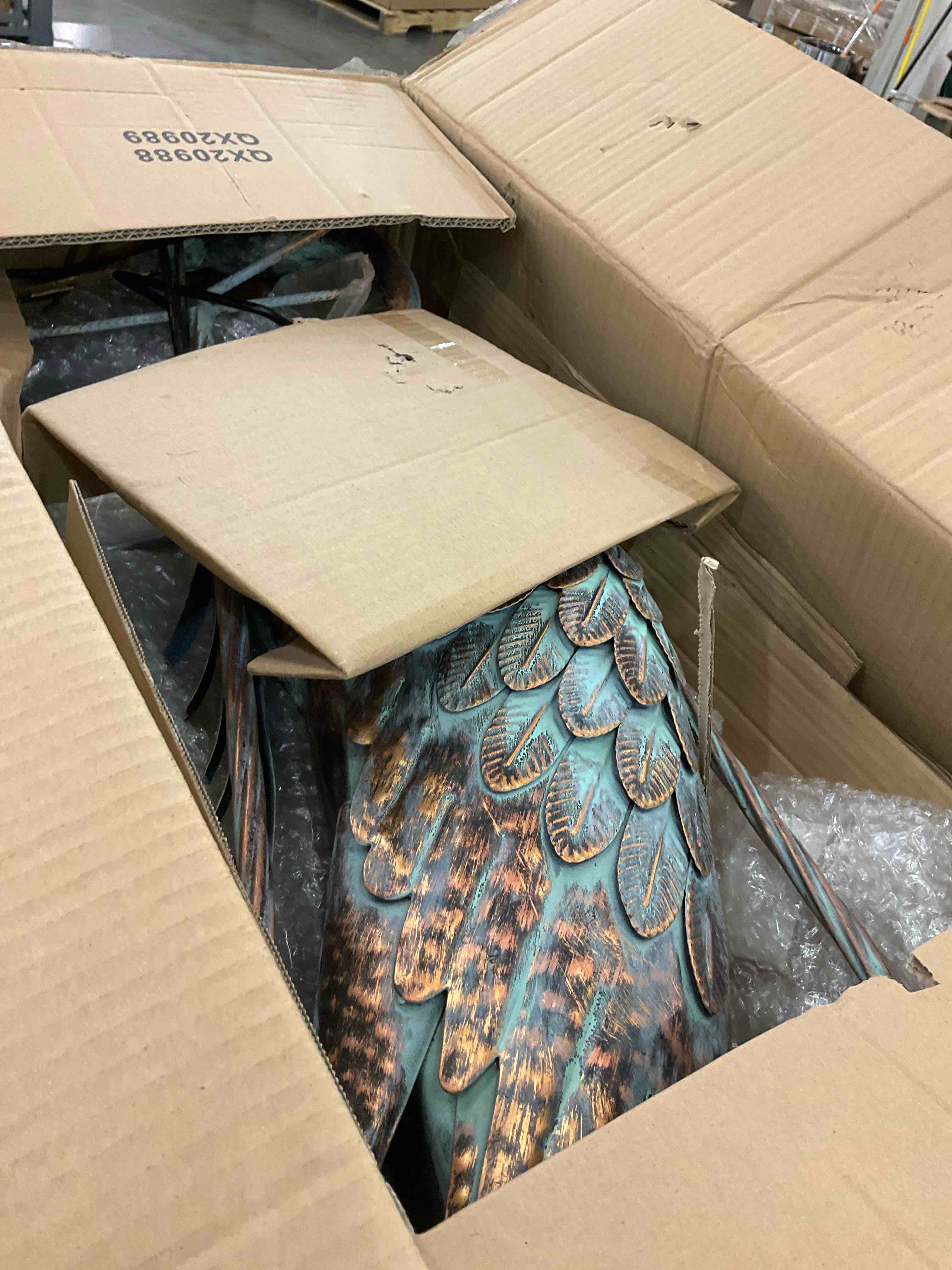 Kircust Garden Crane Statues, Standing Metal Patina Heron Decoy Outdoor Statue Large Size Bird Yard Art for Patio Lawn Pond , Set of 2