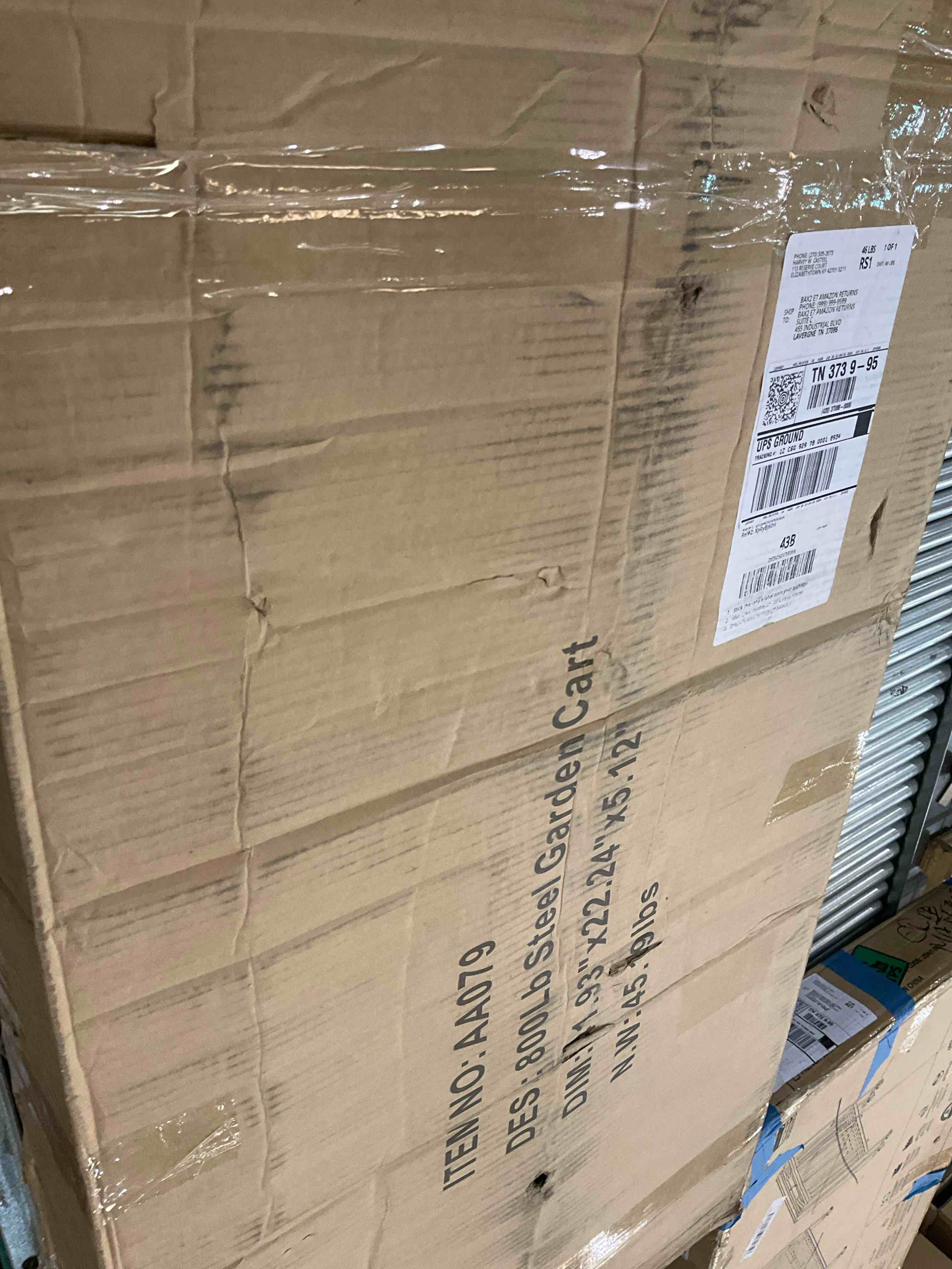 AAIN 800 lbs Metal Garden Cart, Heavy Duty Garden Wagon with Removable Steel Mesh Sides, Utility Yard Carts with 180° Rotating Handle with 10 inch Wheels, 4cu.ft Load Capacity Outdoor Wagons