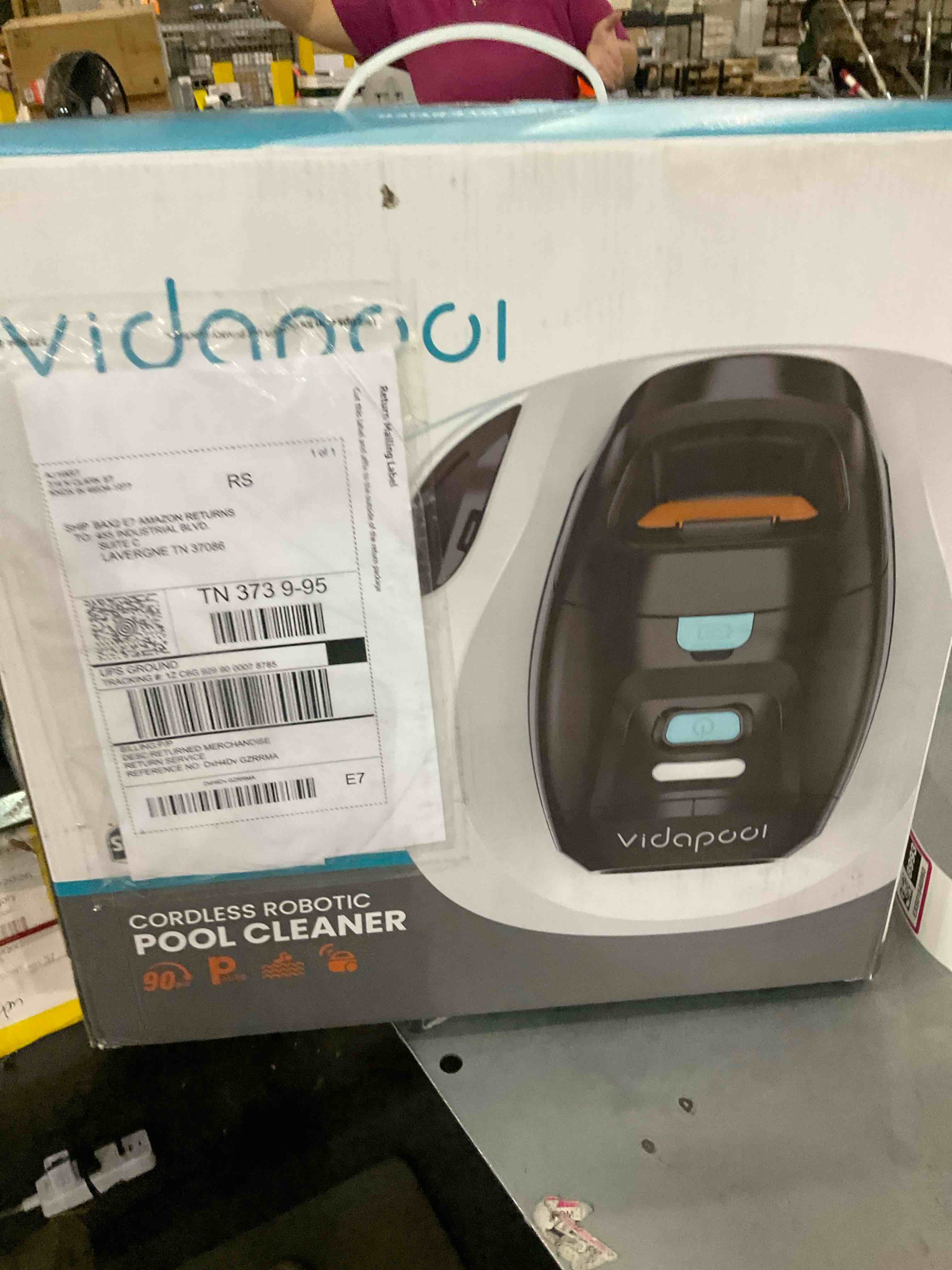 Cordless Robotic Pool Cleaner,Portable Swimming Pool Vacuum Self-Parking Technology with LED Indicator,Ideal for above Ground/Flat Pools up to 860 Sq.Ft,Lasts 90 Mins White