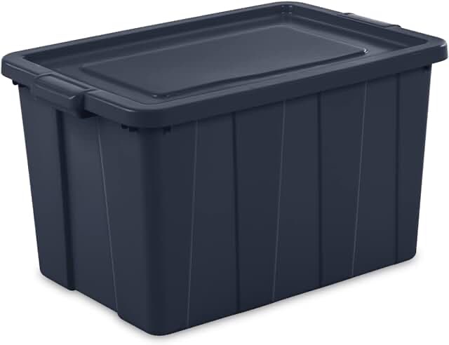 Sterilite 18 Gal. Latching Tuff1 Totes, 18 Gallon, Dark Indigo, 6 Count Dark Indigo 18 Gallon Latch Tuff1