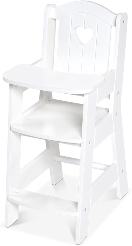 Melissa & Doug Play High Chair - Pretend Play High Chair Baby Doll Accessories,White