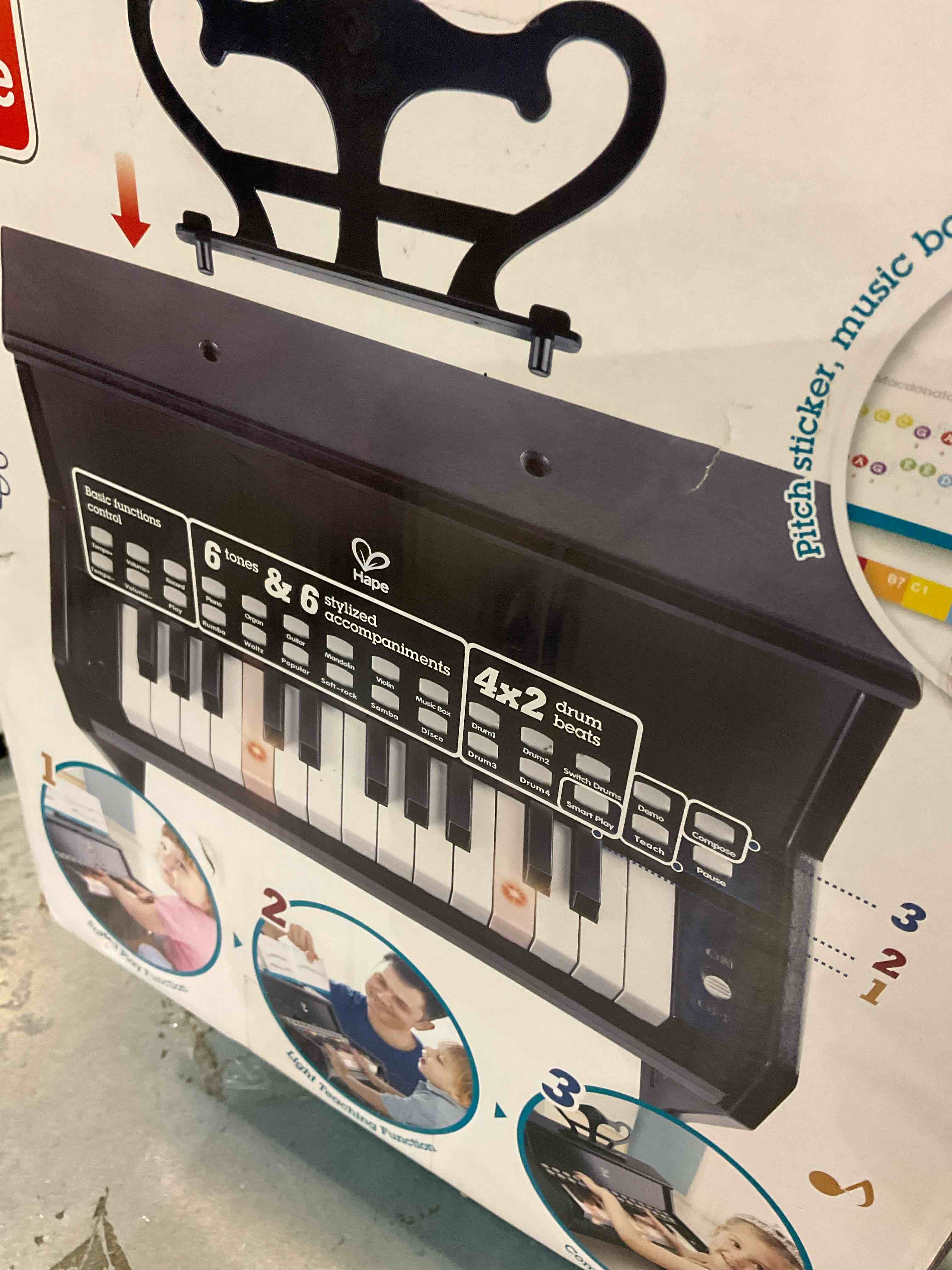 Hape Learn with Lights Piano, Black