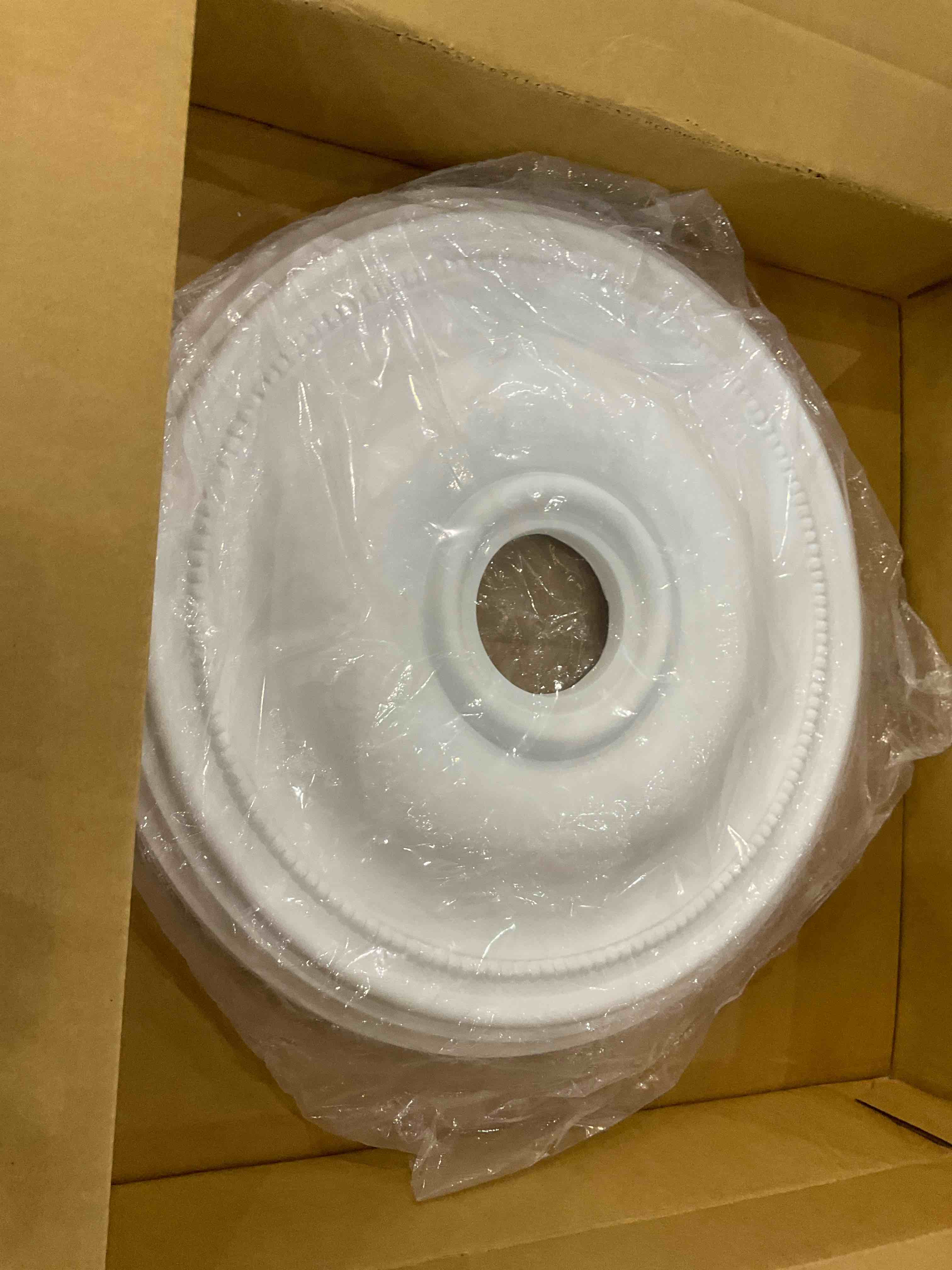 Ekena Millwork CM18BR Bradford Ceiling Medallion, 18 1/8"OD x 3 3/4"ID x 1 1/8"P, Factory Primed