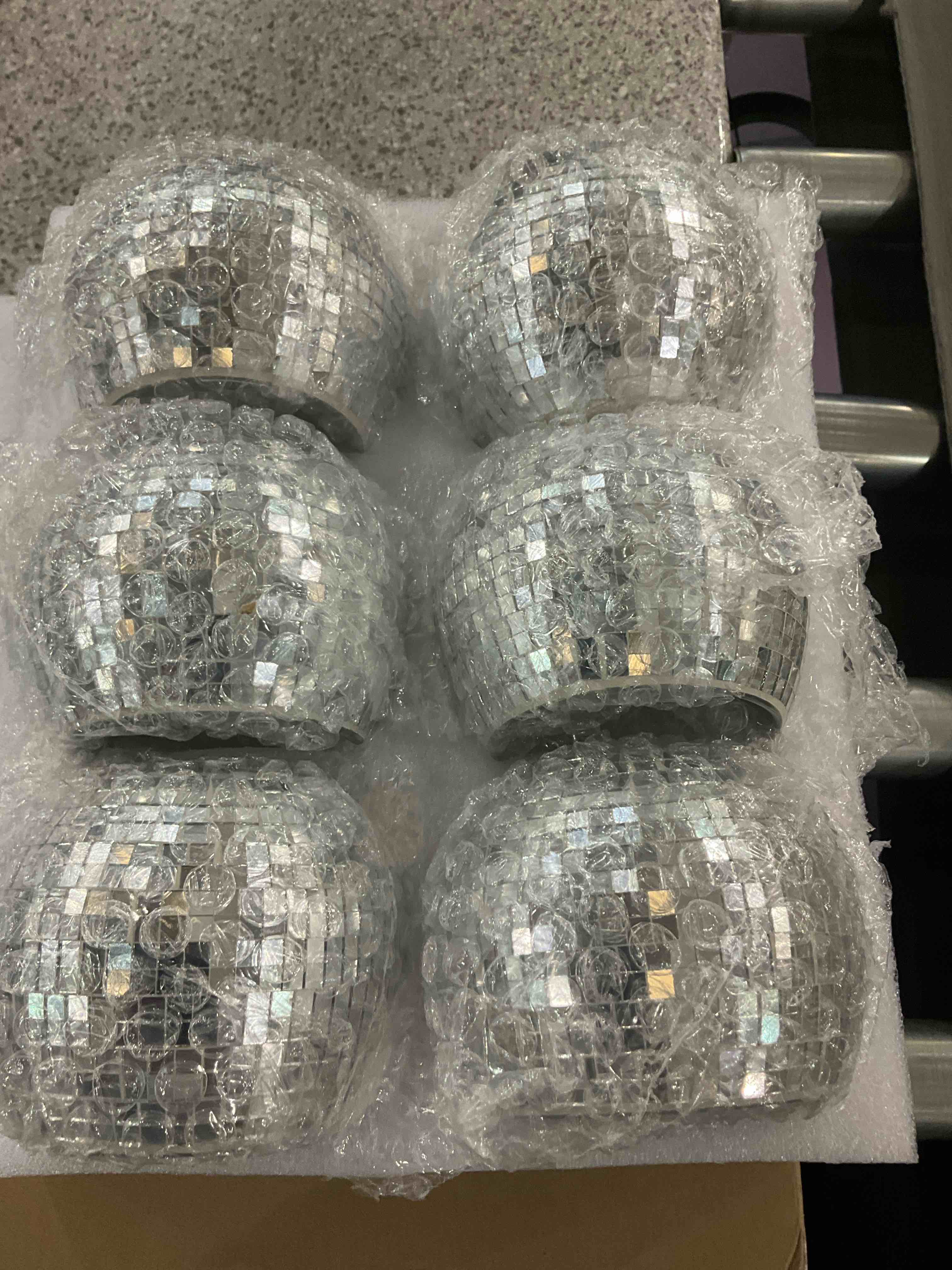 6 Pieces Disco Ball Flower Vase Mirror Disco Ball Glass Vase Disco Ball Planter Candle Holder Glass Vase Bulk for Wedding Centerpieces Bedroom Kitchen Office Decoration Birthday