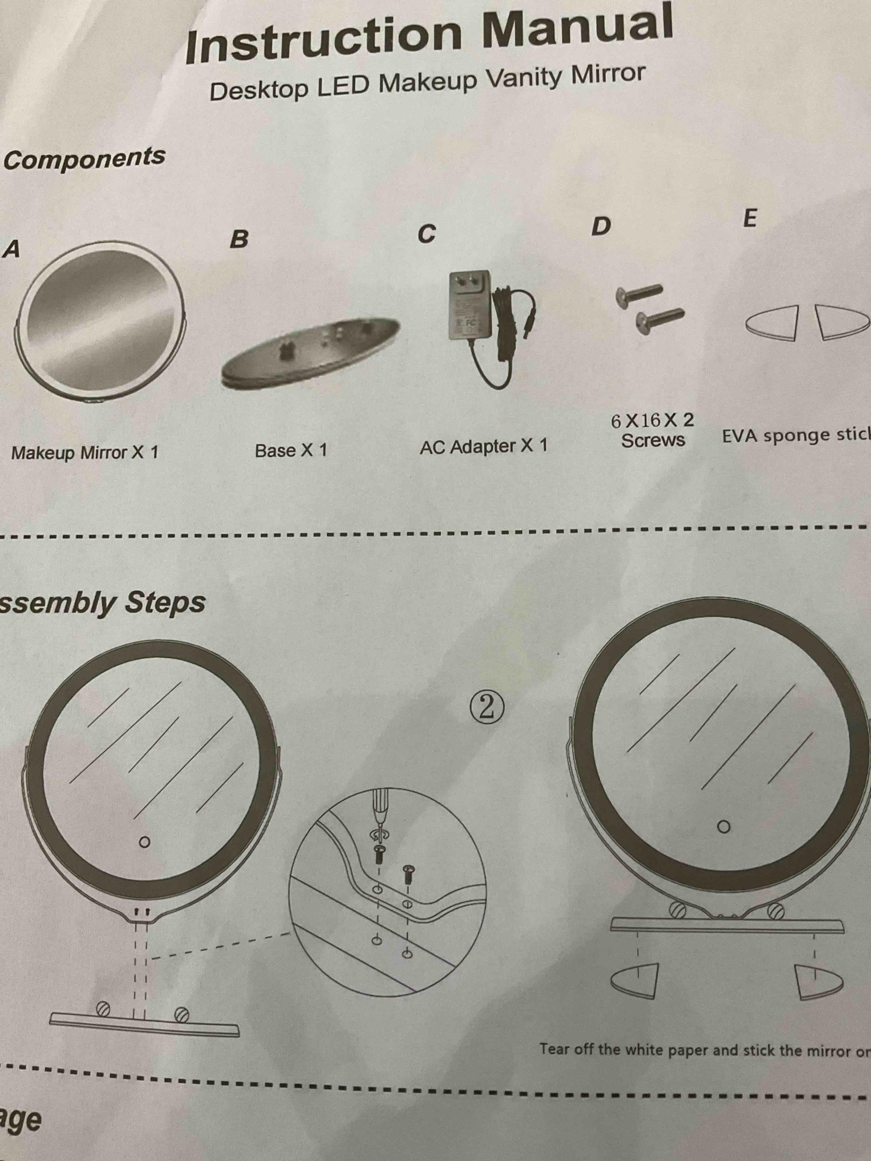lvsomt 20 large makeup va….odes &touch screen white 