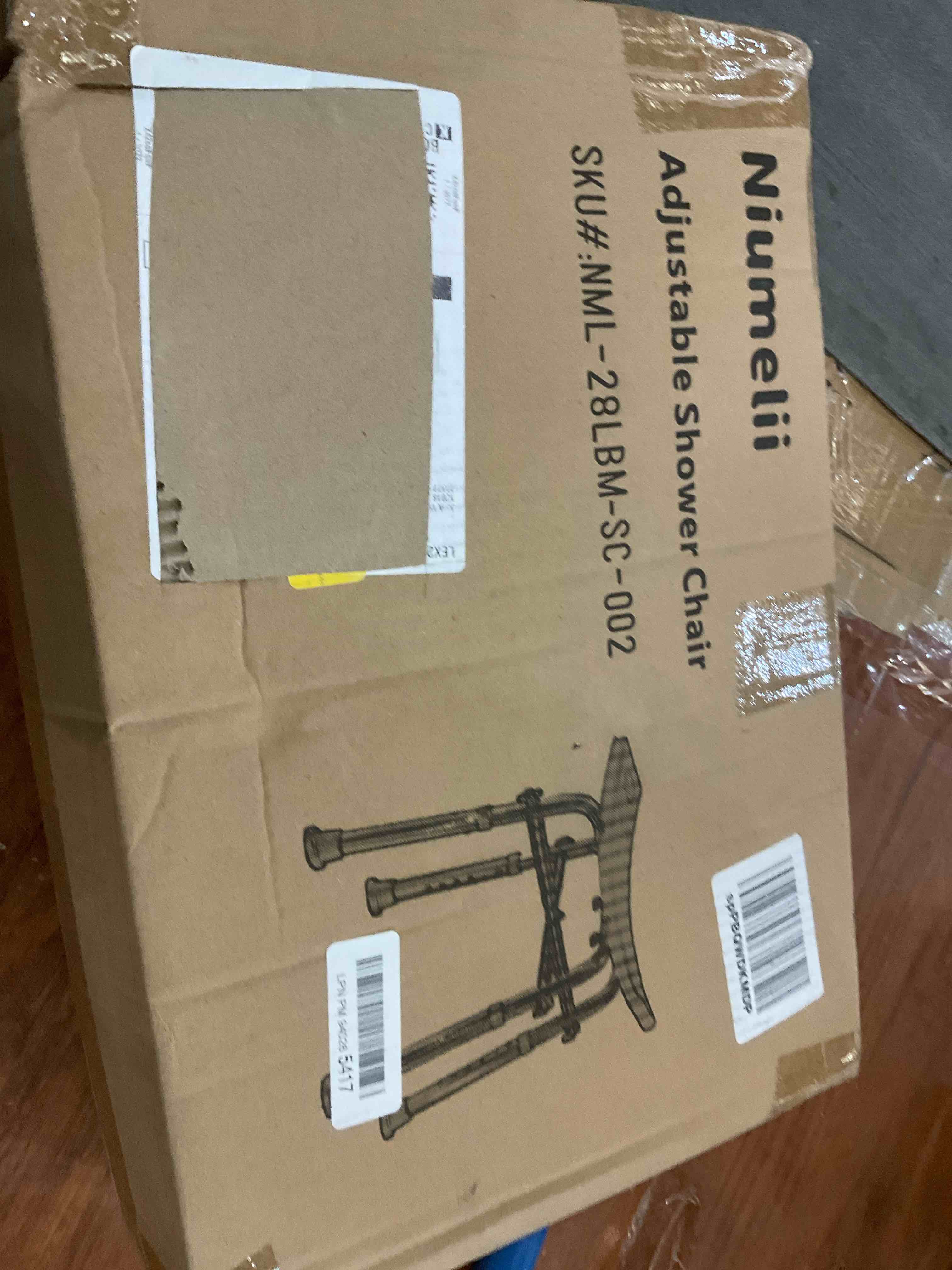 Niumelii Heavy Duty Shower Chair 500lb, Padded Bath Seat with Assist Grab Bar; Tool Free Anti-Slip Shower Bench Bathtub Stool for Elderly, Senior, Injured, Handicapped & Disabled; Height Adjustable