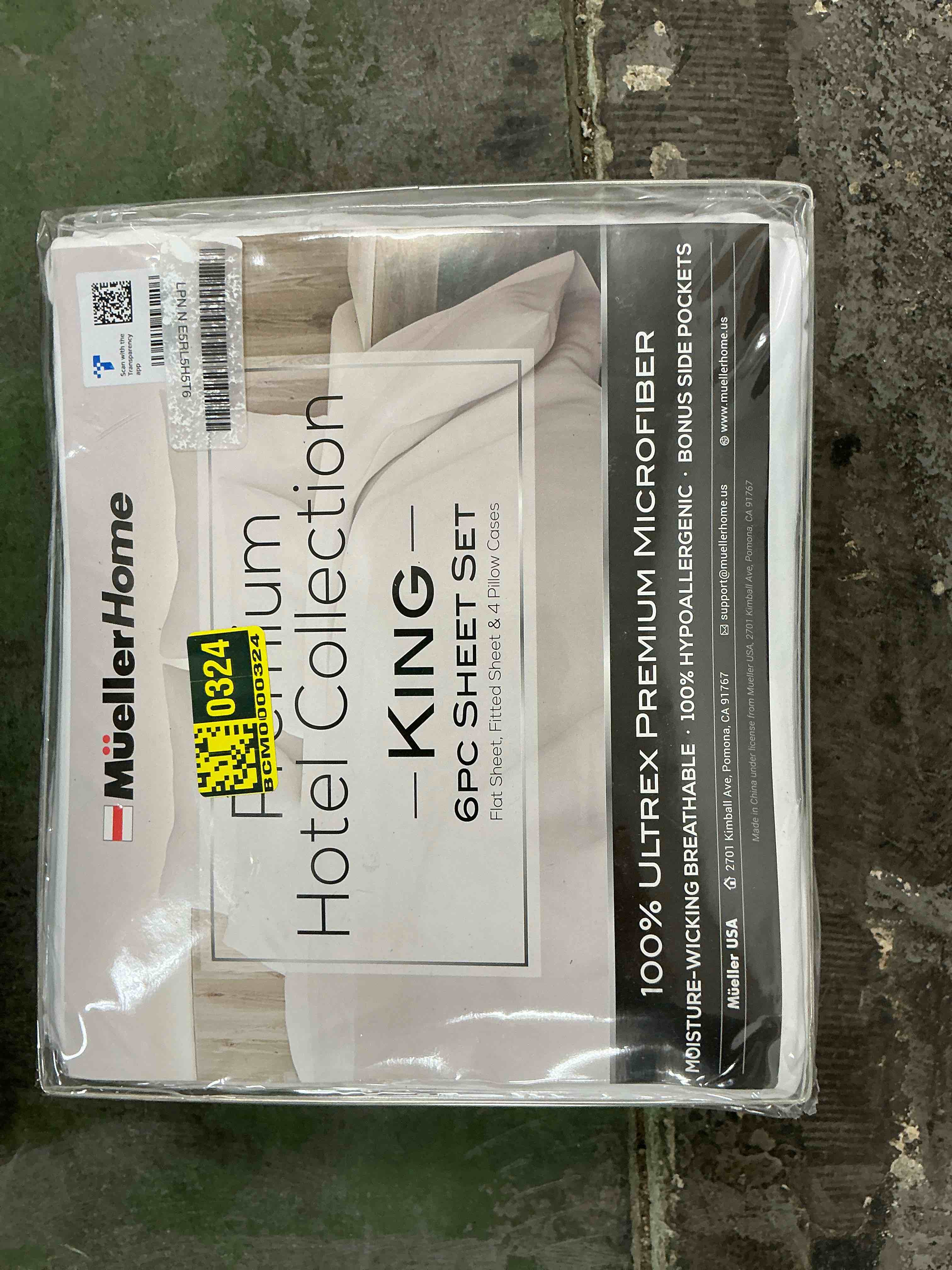 Condition photo showing Good Condition for Mueller Ultratemp King Size Sheets Set, Super Soft 1800, 6 Piece, Deep Pocket up to 16" Cooling Sheets King Size, Transfers Heat, Breathes Better, Hypoallergenic, Wrinkle, White