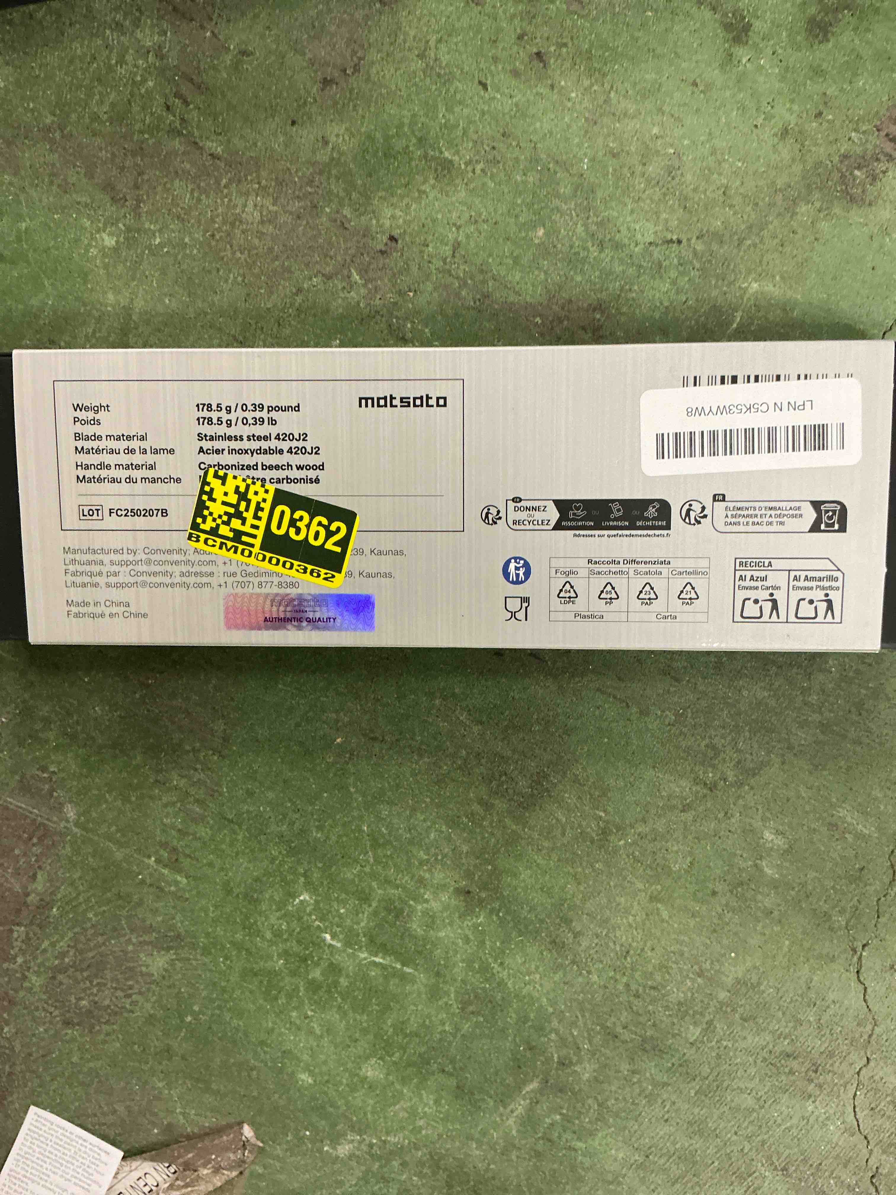 Condition photo showing Good Condition for Matsato Chef Knife - Perfect Kitchen Knive for Cooking, Chopping. Japanese Steel Knife for Home, Camping, BBQ. For Balance & Control, 5.8 Inch