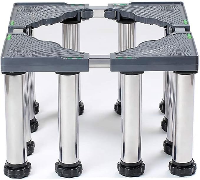 Washing Machine Base Fridge Stand Multi-Functional Adjustable Base Washer and Dryer Stand Appliance Refrigerator Pedestal Stand with 12 Stainless Steel legs[12legs-Legs Hight 9.8in]