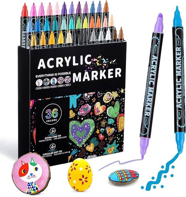 Markers  36-Colour Dual Tip Acrylic