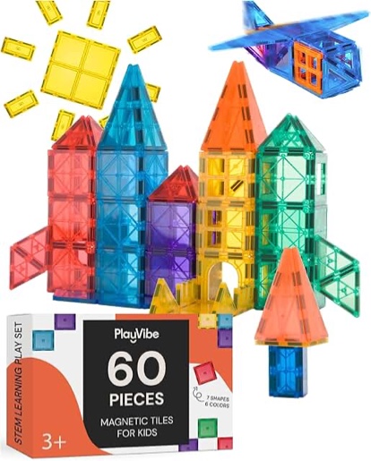 Magnetic tiles 60 piece set