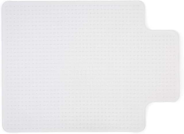 staples office chair mat, clear floor mats with lip, flat-pile carpets, extended under-desk coverage, 48 x 36 inch, smooth glide