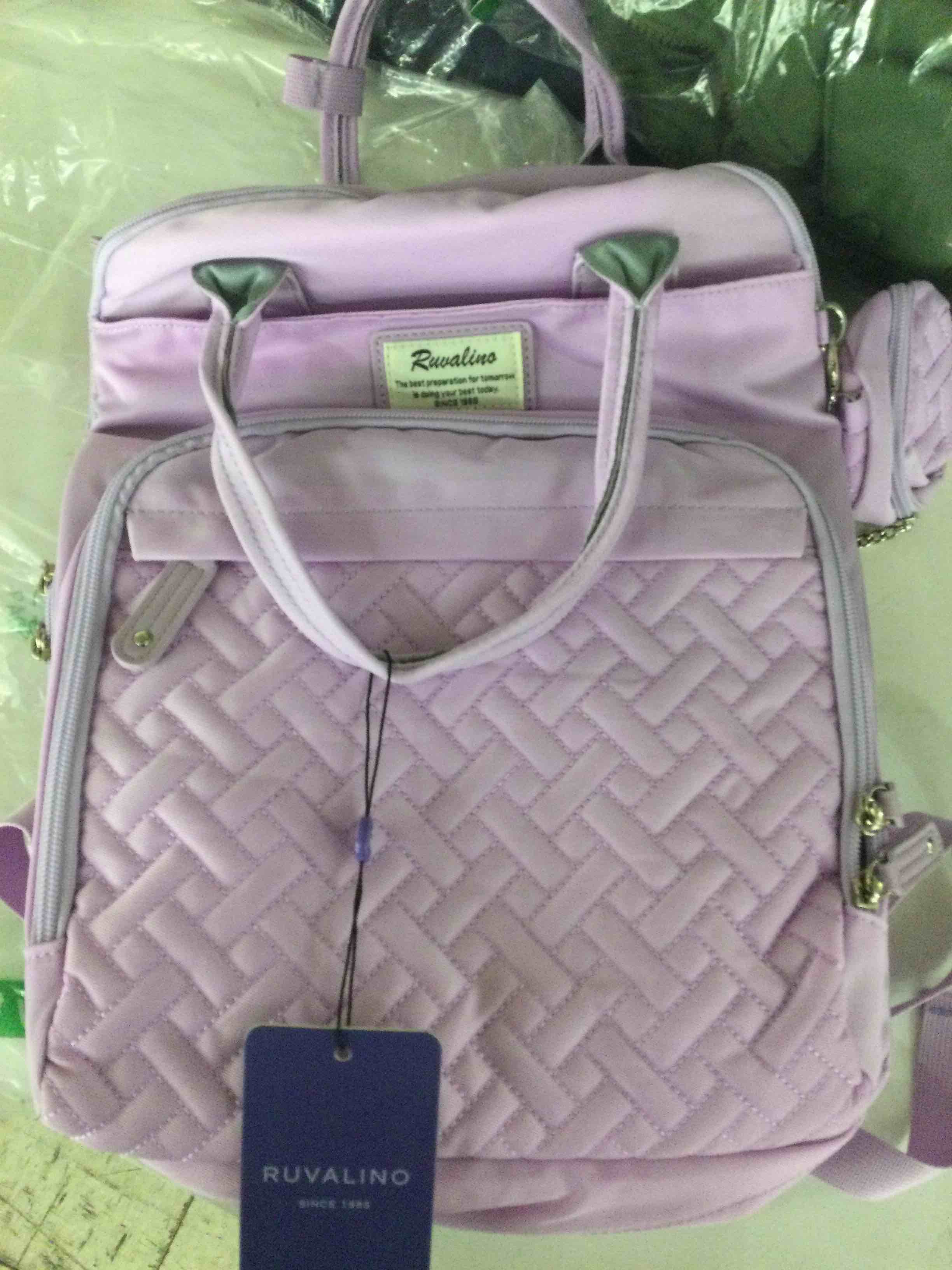 Condition photo showing New/Like New for RUVALINO Diaper Bag Backpack, Multifunction Travel Pack Maternity Baby Changing Bags, Large Capacity, Waterproof, Light Purple