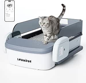 loveepee self cleaning litter box,fully open automatic litter box