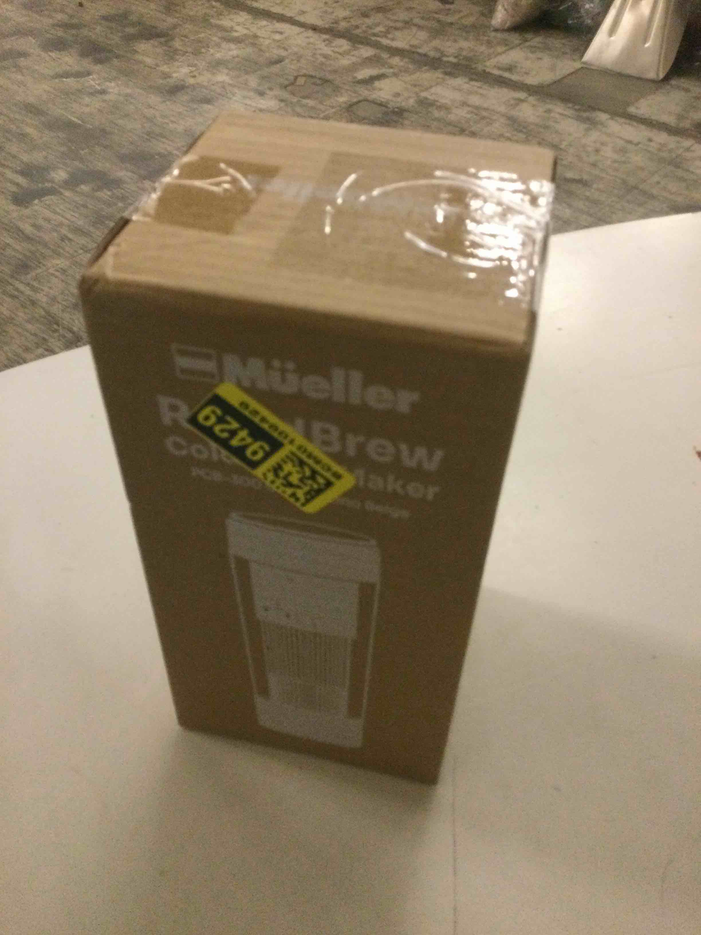 Condition photo showing New/Like New for Mueller RapidBrew Cold Brew Coffee Maker – 10 Min Fast Brew Portable Rechargeable Cold Brew Pitcher Machine for Coffee & Tea – Adjustable Strength 10-99 Min – 20 Servings Per Charge, Cappuccino Beige