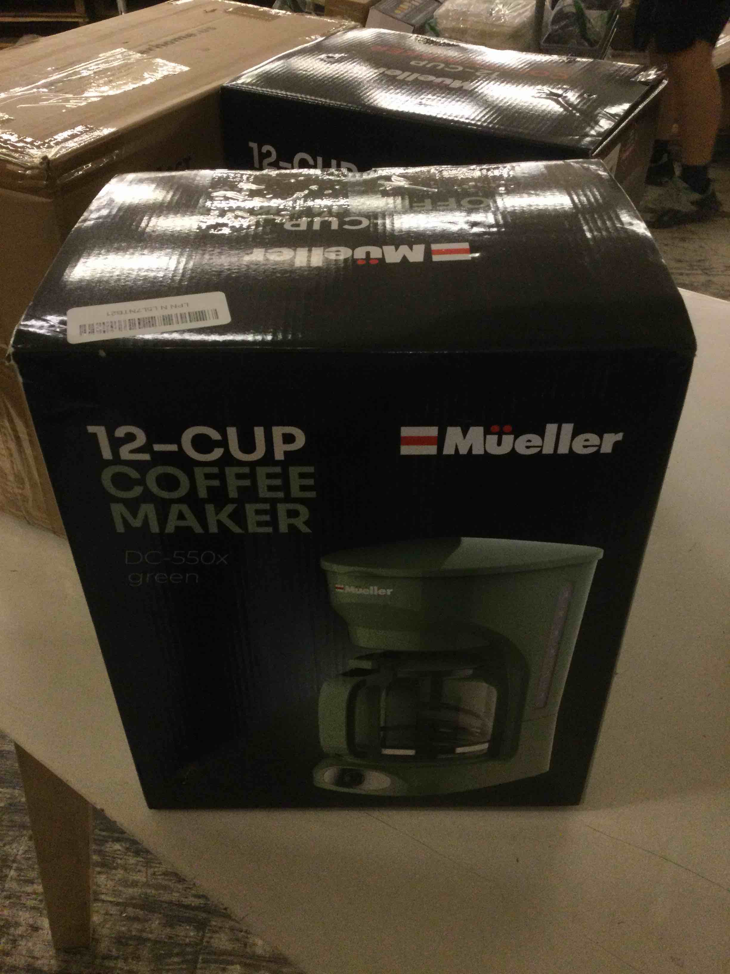 Condition photo showing Good Condition for MUELLER HOME 12-Cup Drip Green Coffee Maker, Borosilicate Carafe, Auto-Off, Reusable Filter, Anti-Drip, Keep-Warm Function, Clear Water Level Window, Green Kitchen Accessories & Décor