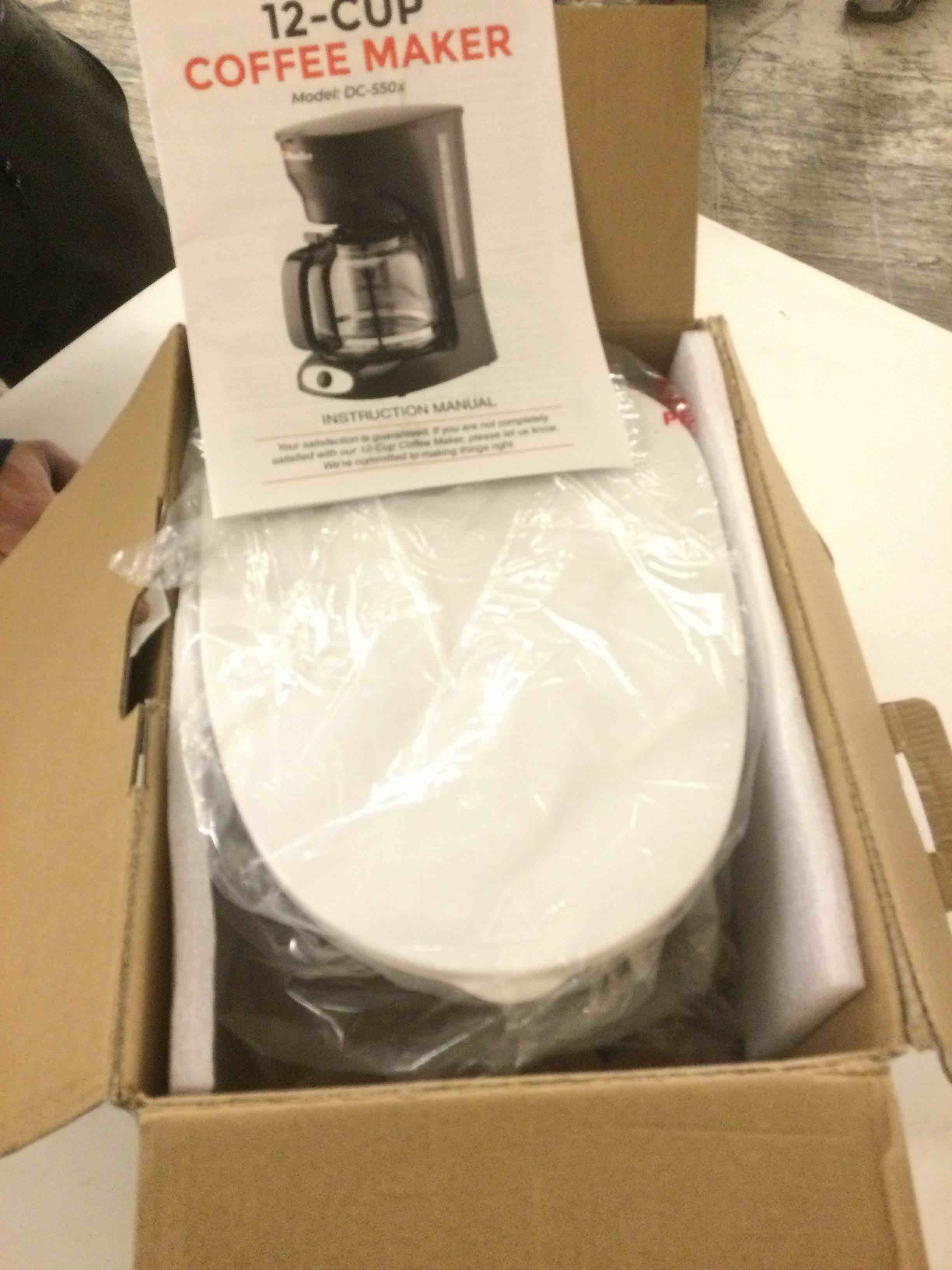 Condition photo showing New/Like New for MUELLER HOME 12-Cup White Coffee Maker - Borosilicate Carafe, Auto-Off, Reusable Filter, Anti-Drip, Keep-Warm Function, Clear Water Level Window, White Kitchen Accessories