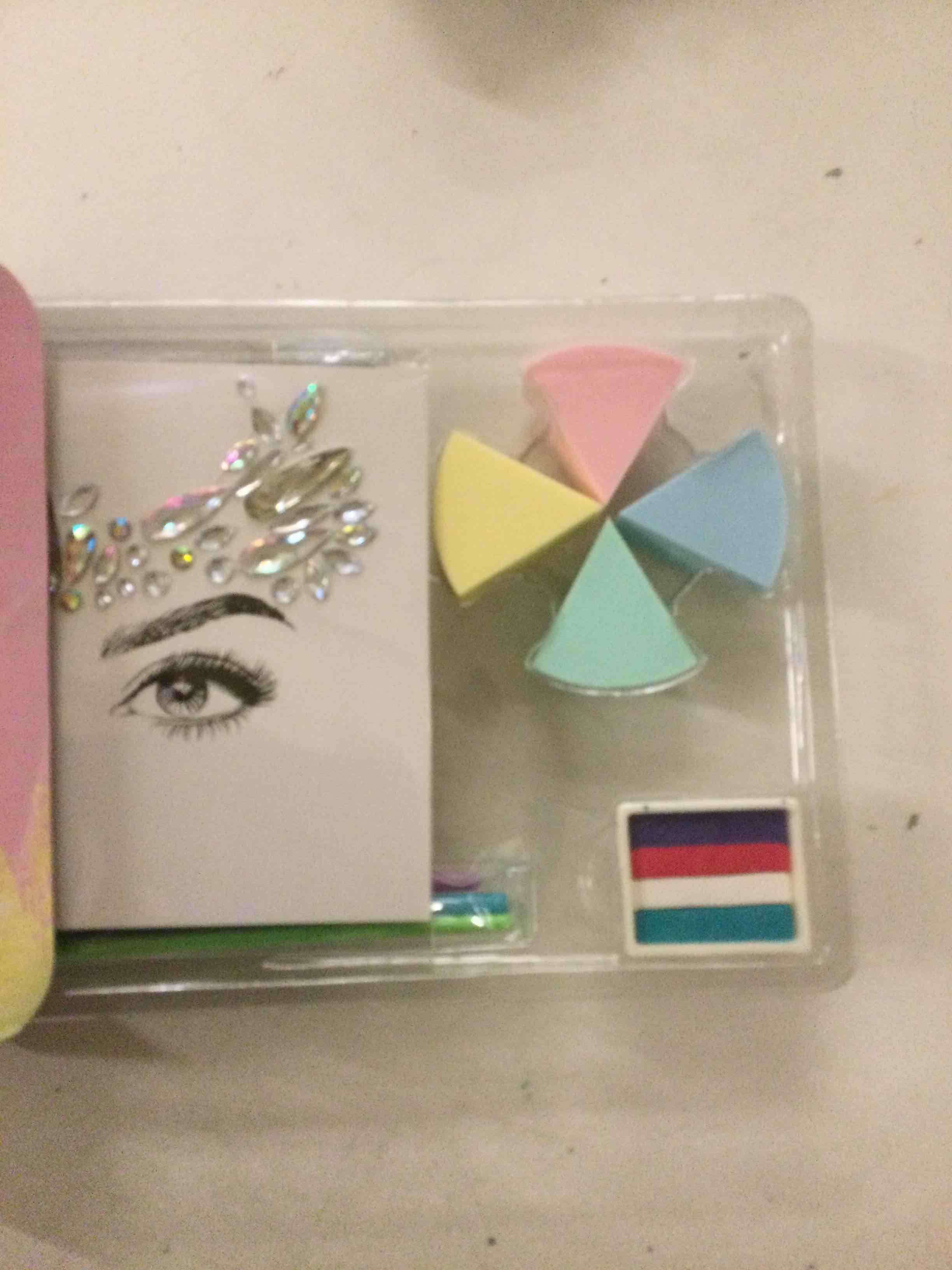 Condition photo showing New/Like New for GirlZone Face Painting Kit for Kids - Ages 7+, Multicolor Palette & Reusable Princess Stencils - Princess Face Paint Kit with Glitter & Gems, Mermaid & Unicorn Designs