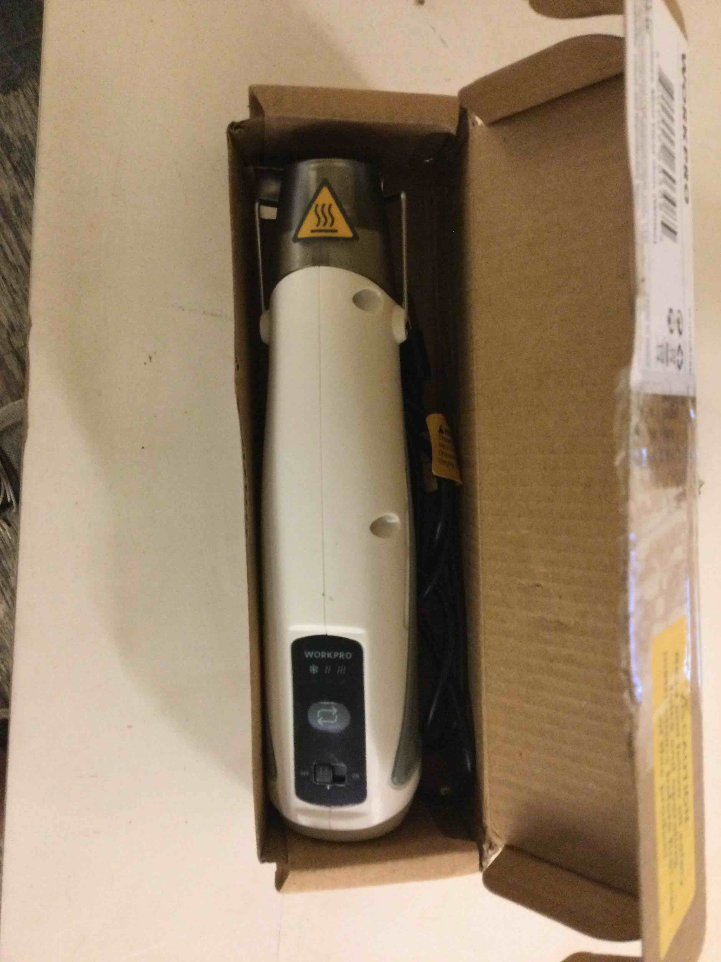 Condition photo showing Good Condition for WORKPRO 7.2V Mini Cordless Heat Gun, 680? Hot Air Gun with Reflector Nozzle, 3 Temp Settings - Cool Air, 302?(150?)/680?(360?), Fully Ceramic Heating Core for Craft Embossing White