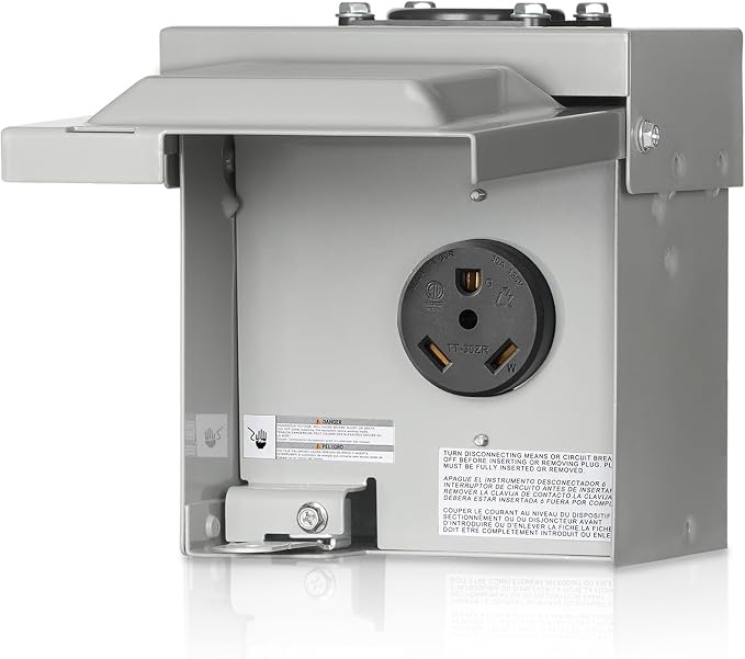 Condition photo showing New/Like New for wilawels 30 amp rv outlet h02ob06 30 amp rv power outlet box, 125v nema tt-30r rv outlet, weatherproof outdoor electrical box with receptacle panel, enclosed lockable power box for rv camper trailer, etl listed h02ob06