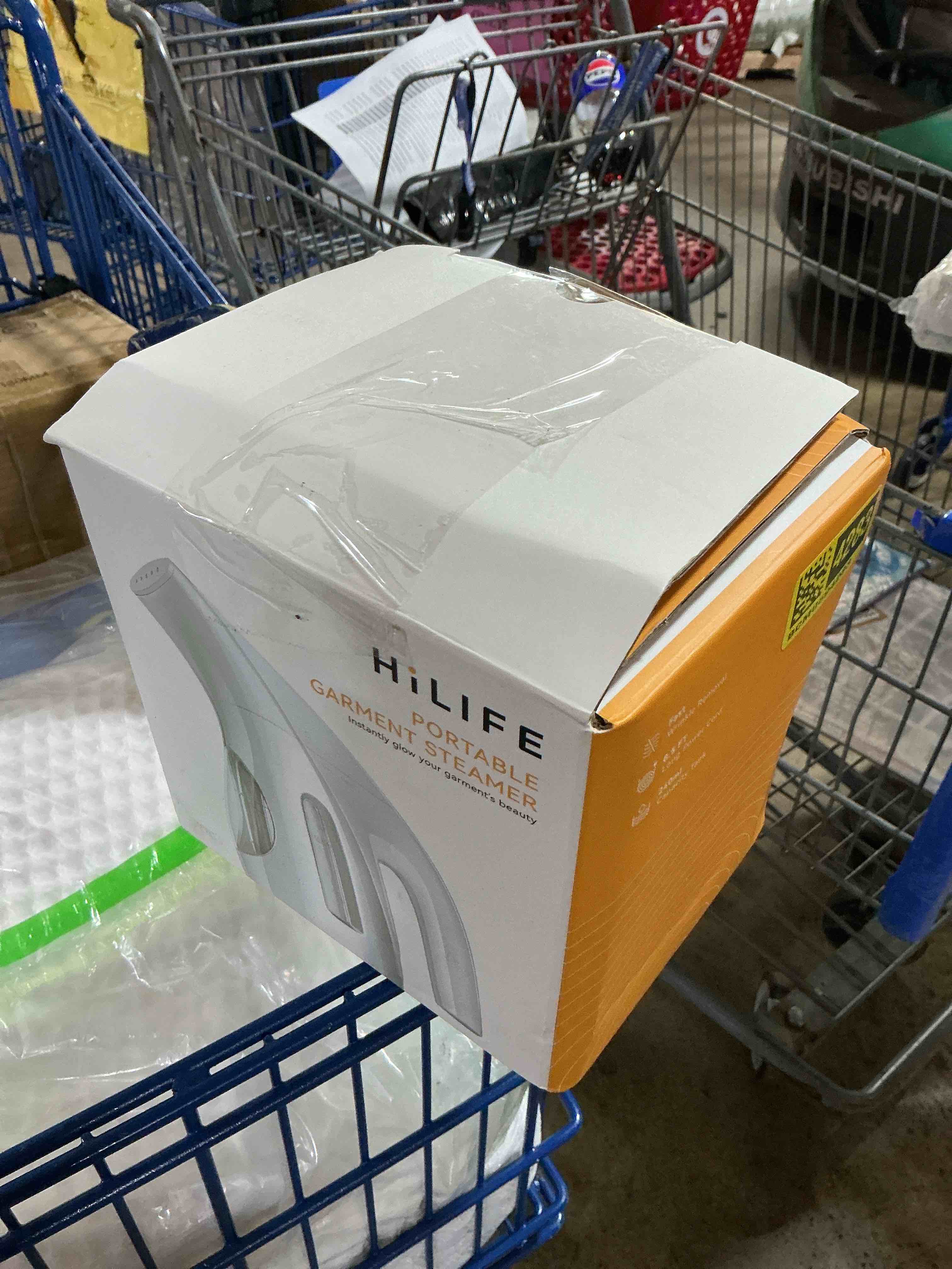 Condition photo showing As Is for hilife steamer for clothes, portable handheld clothing steamer, 240ml big capacity, 700w, strong power, fabric quick wrinkle remover with brush for home, office(only 120v) -blue