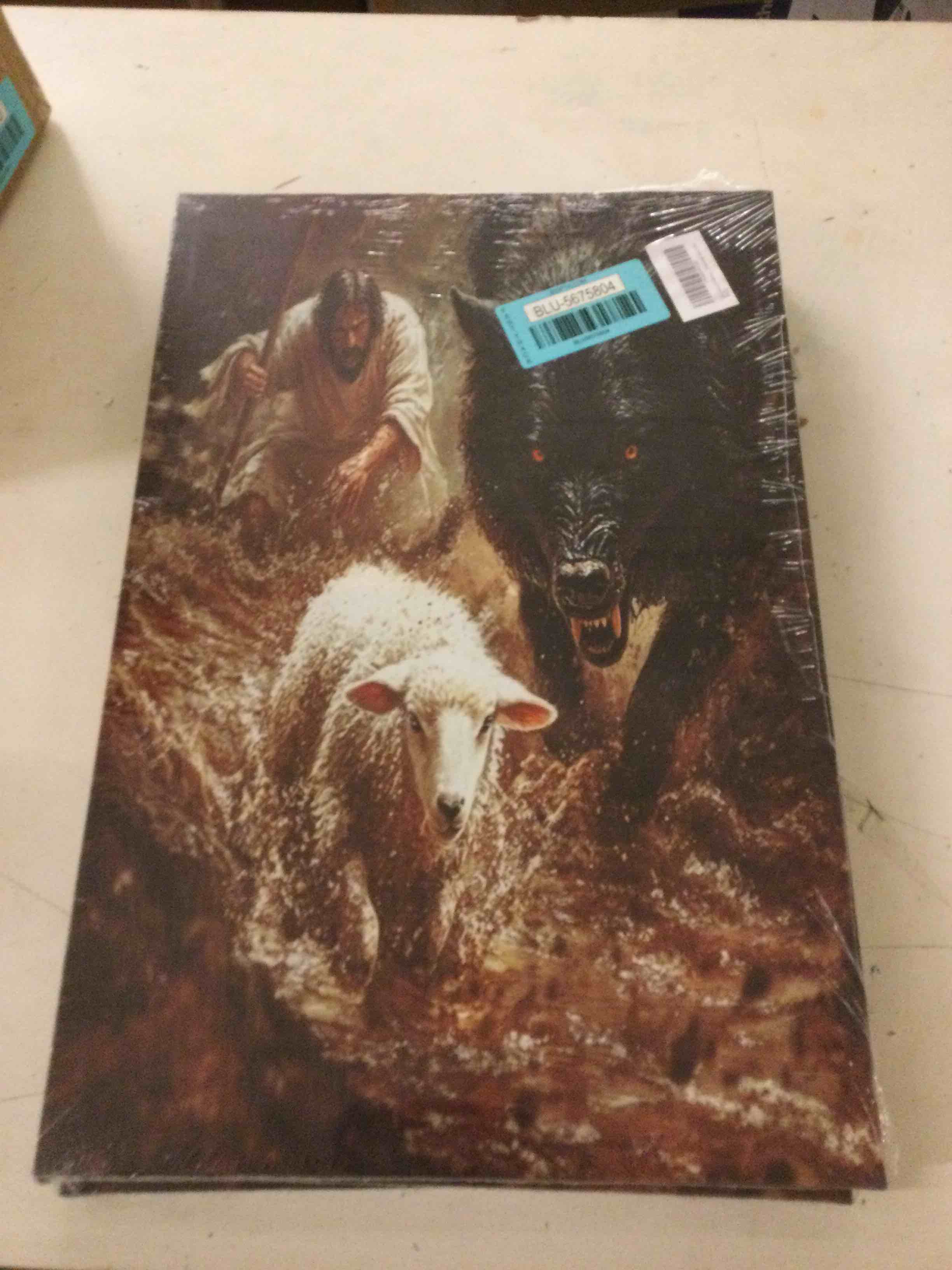 Condition photo showing New/Like New for jesus saves the lamb canvas wall art 