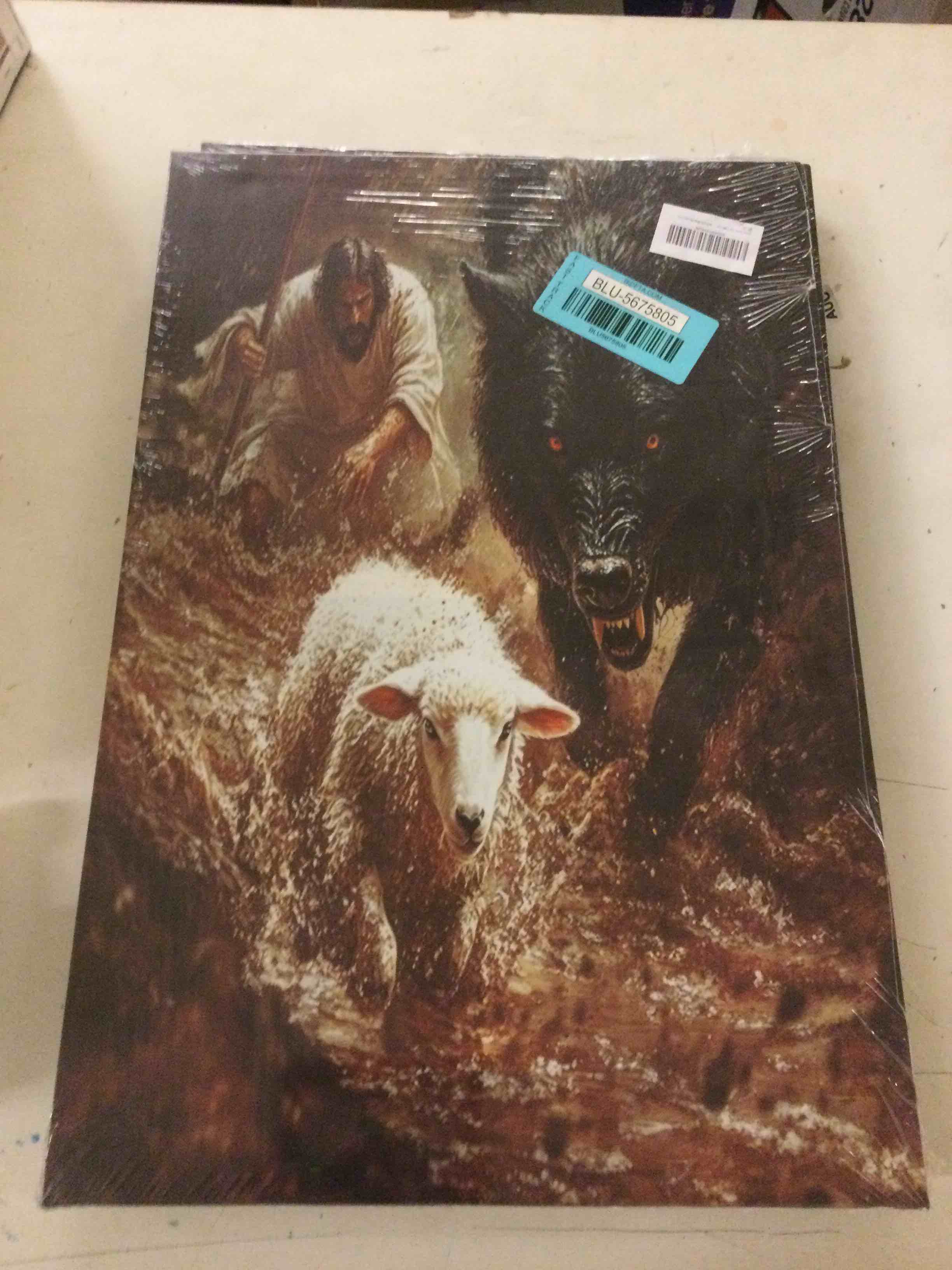 Condition photo showing New/Like New for jesus saves the lamb canvas wall art