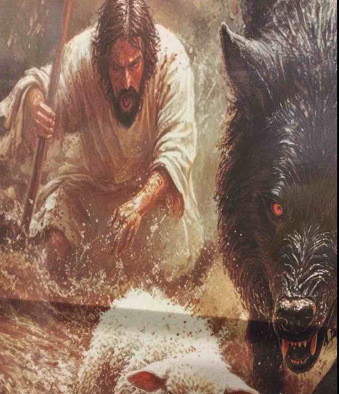 jesus saves the lamb canvas wall art jesus praying painting picture wall decor modern christian poster print artwork for prayer room church living room home decoration. crown of thorns 16"l x 12"w