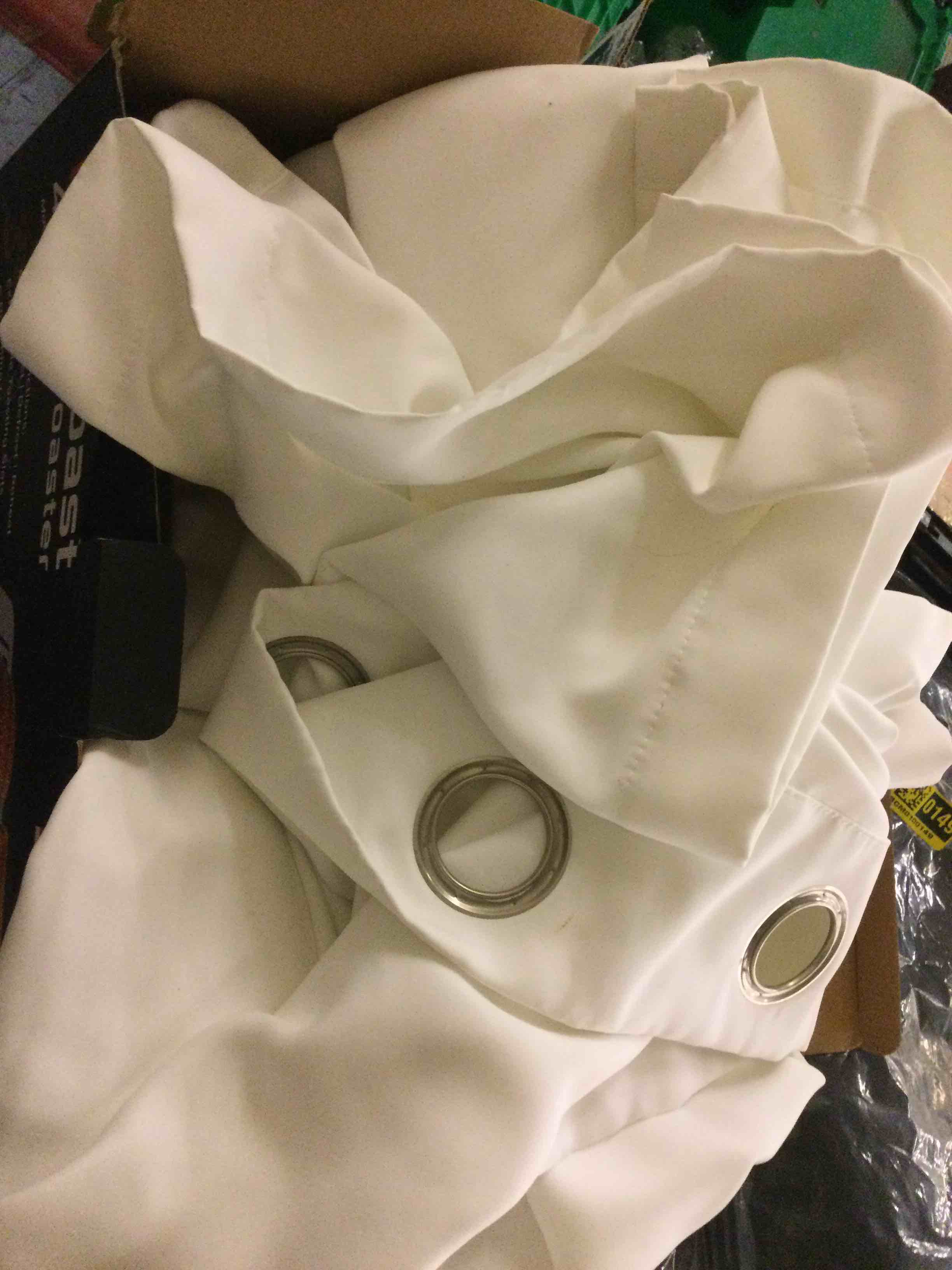 Condition photo showing Good Condition for 2 white curtain panels