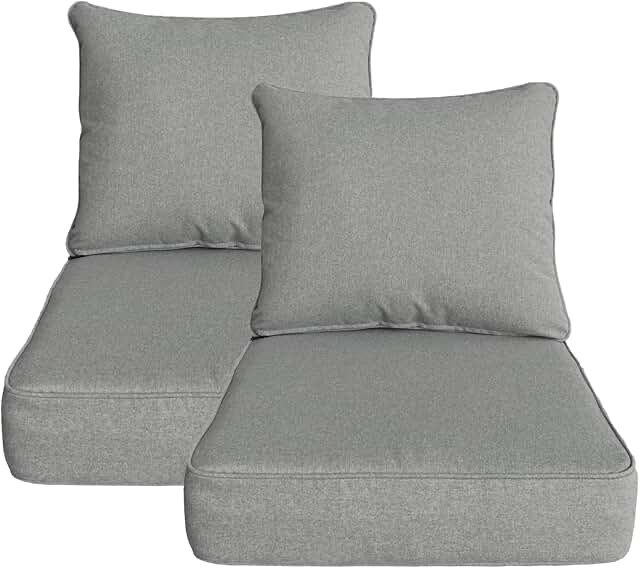 Garden Lucky 2 pc Grey Chair Coushion (1 set one top 1 bottom only)