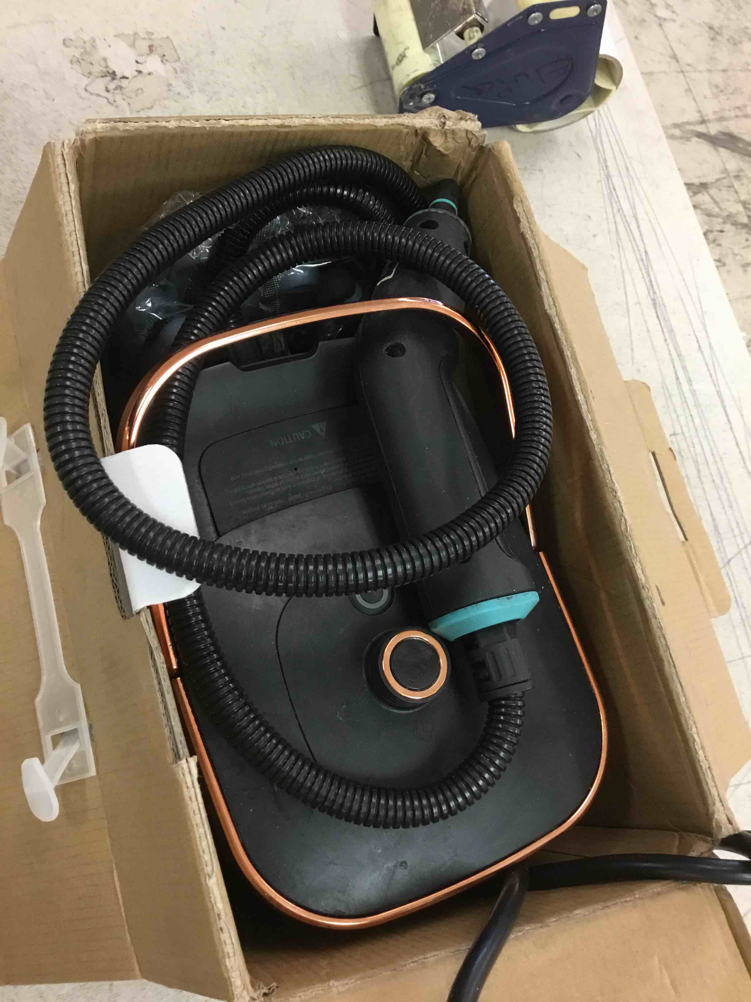 Condition photo showing As Is for simsedery handle steam cleaner, 2500w steam cleaner for home, 3-level adjustable handle,15s heat-up,