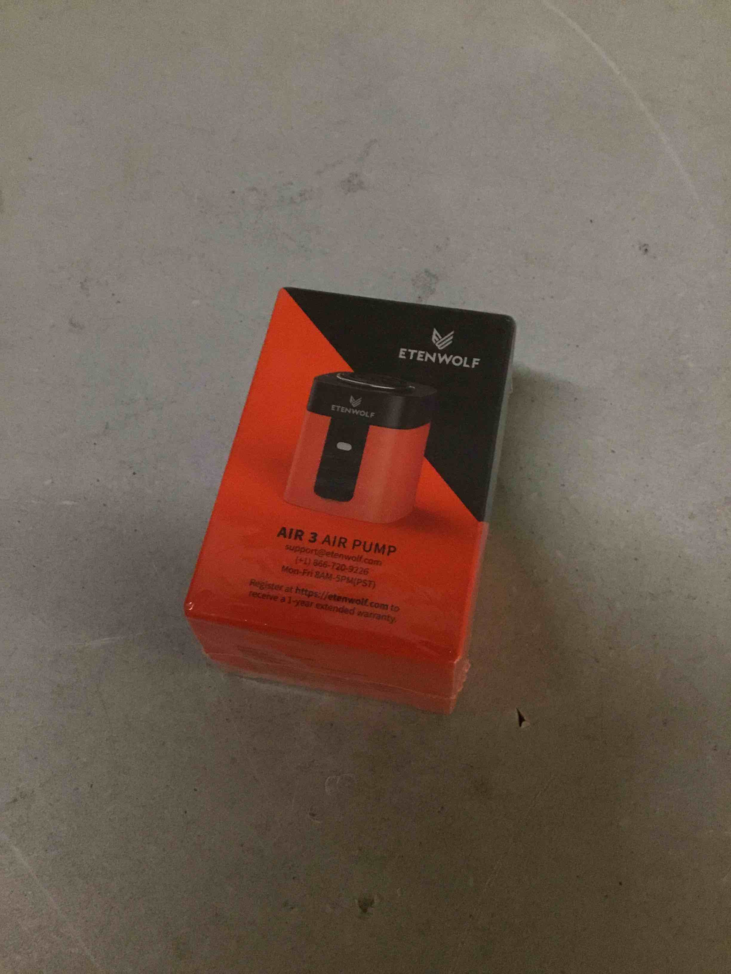 Condition photo showing Brand New for etenwolf air 3 air pump for inflatables with 2600 mah battery & camping light, ultra-fast and mini electric air pump, inflate deflate for air mattress, pool floats, vacuum storage bags vivid orange