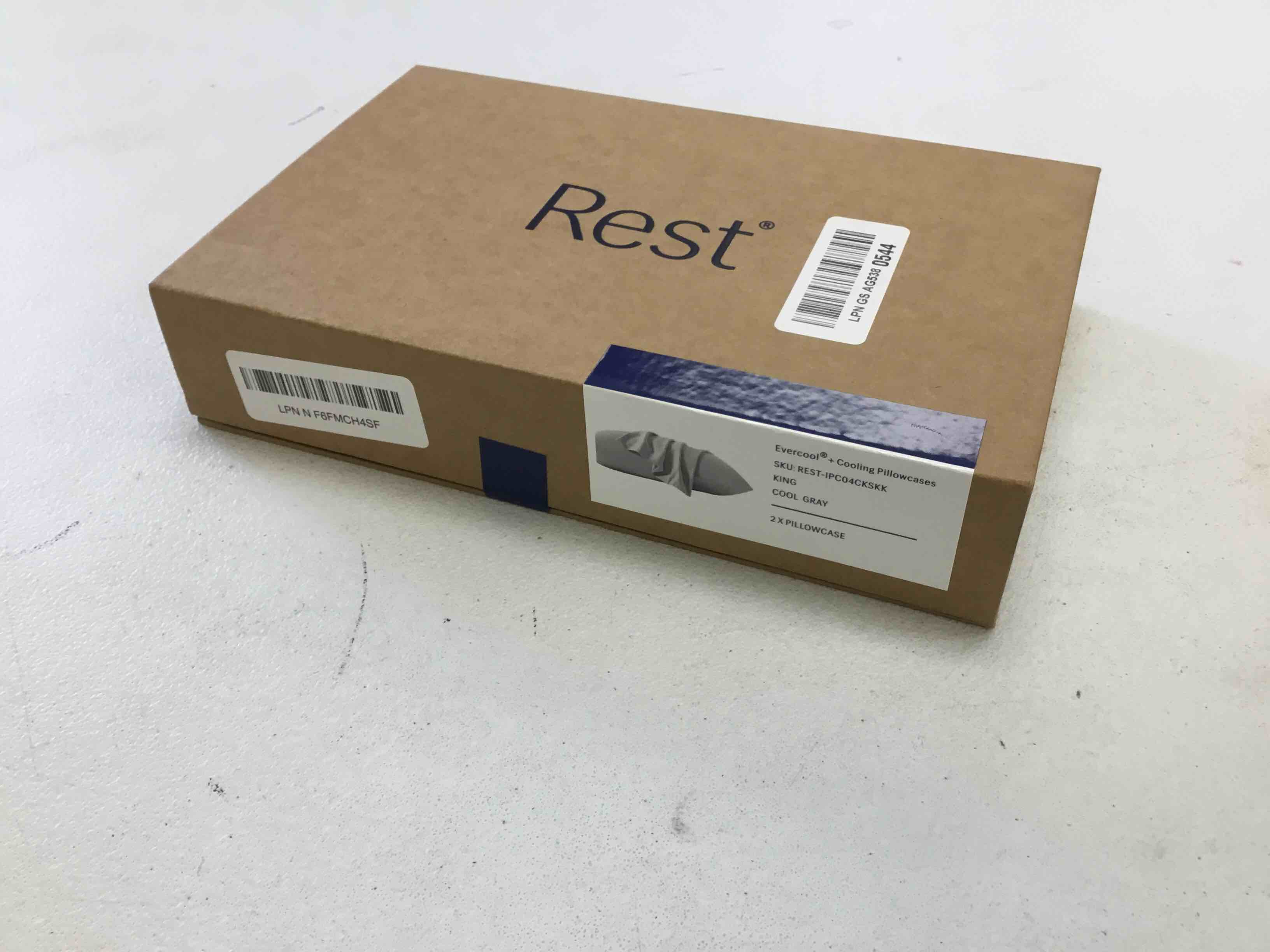 Condition photo showing New/Like New for rest® evercool®+ cooling pillowcases for hot sleepers, king, 2pcs, cool gray