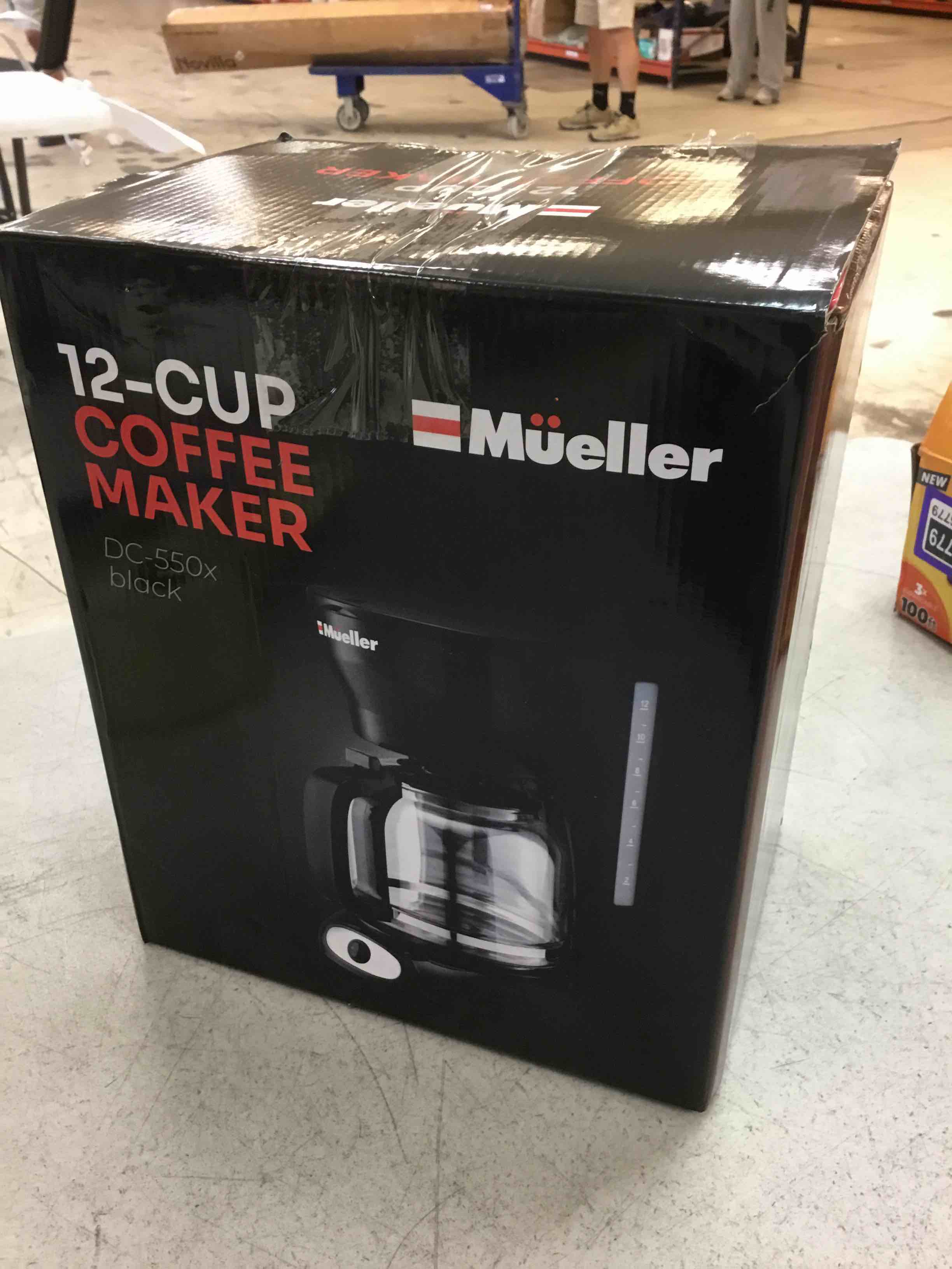 Condition photo showing As Is for mueller 12-cup drip coffee maker - borosilicate carafe, auto-off, reusable filter, anti-drip, keep-warm function, clear water level window coffee machine, kitchen essentials & accessories