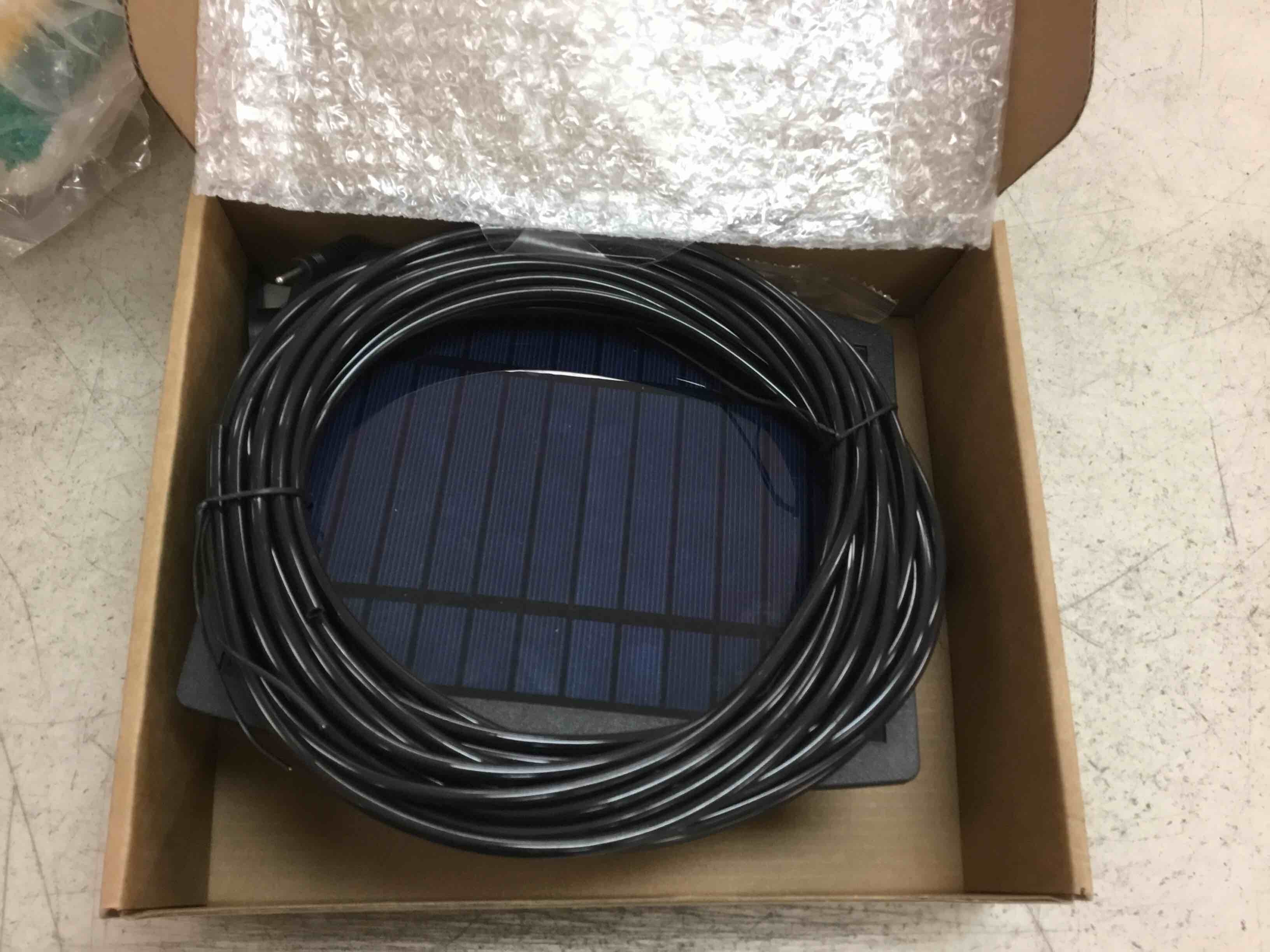 Condition photo showing As Is for solar drip irrigation system - supports 20-30 pots, 12 timing modes - drip irrigation kit,automatic plant garden watering system for outdoor plants,garden, and potted plants supports 20-30 pots, 12timing modes