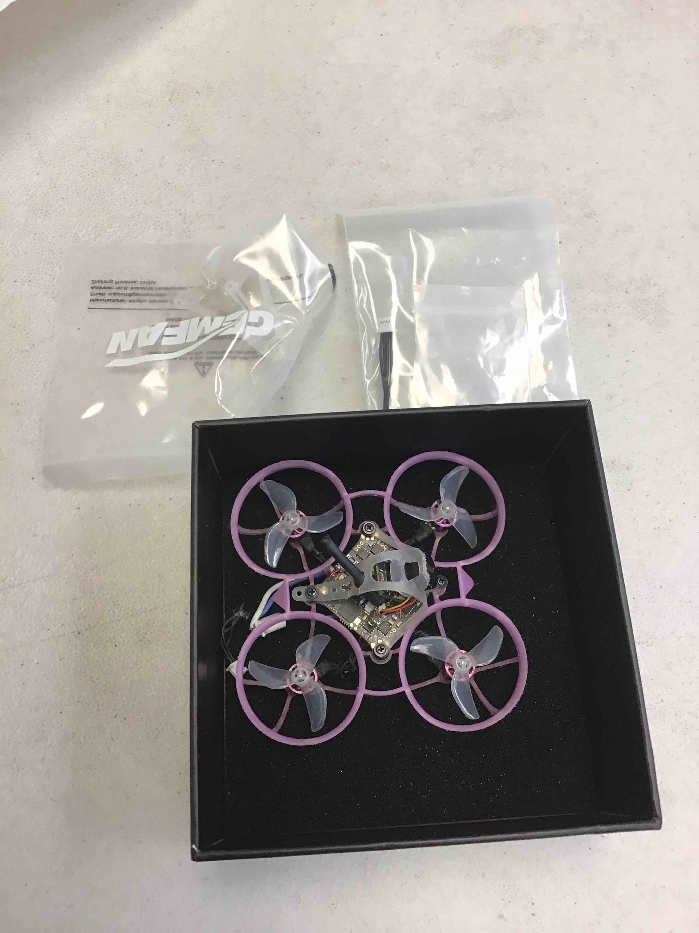 Condition photo showing As Is for ( incomplete) betafpv air65 ii brushless whoop quadcopter, ultralight 1s 65mm micro whoop drone with matrix 1s 5in1 ii 12a fc, 0702 30000kv motor, 1207 3-blade prop, air ii canopy&frame for fpv drone racing