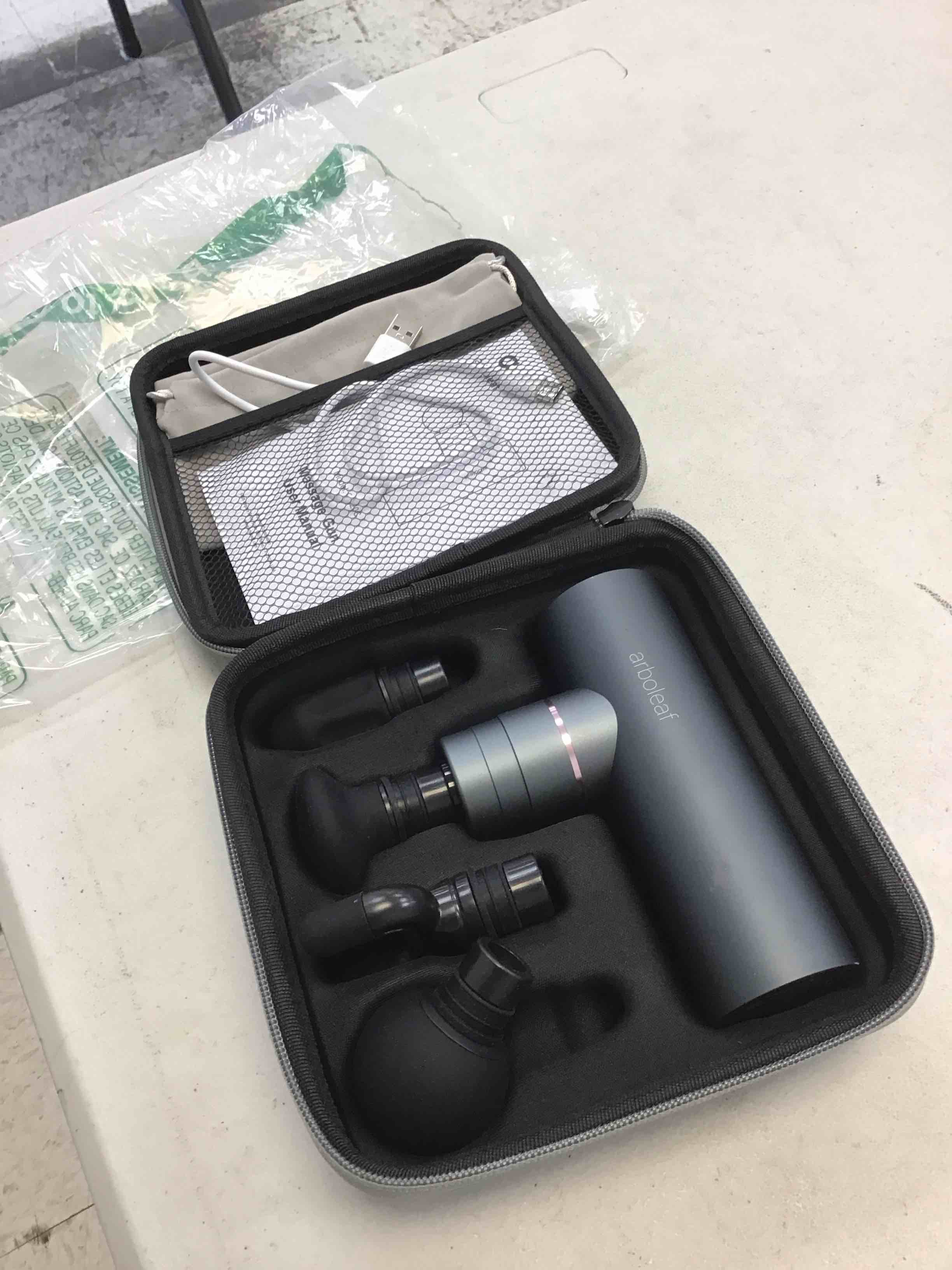 Condition photo showing As Is for ( grey color ) arboleaf mini massage gun deep tissue, portable percussion muscle massager