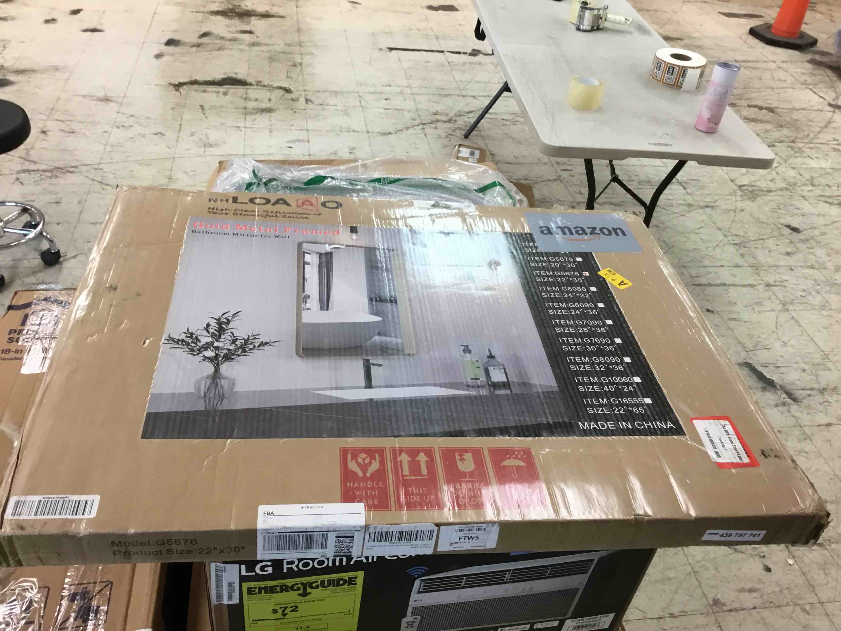 Condition photo showing New/Like New for loaao 22"x30" gold bathroom mirror